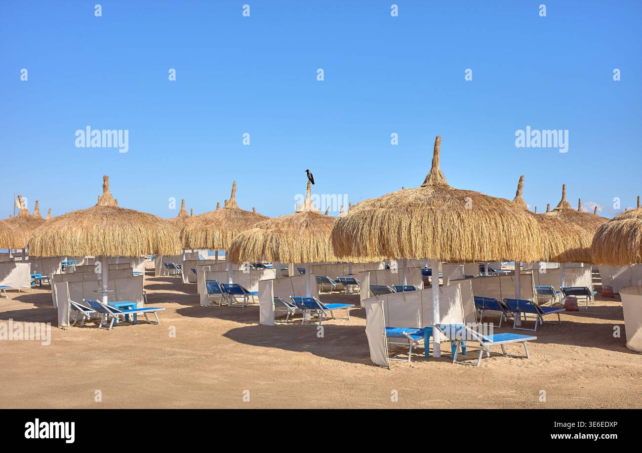 The beach at the resort in Hurghada, Egypt. Stock Photo