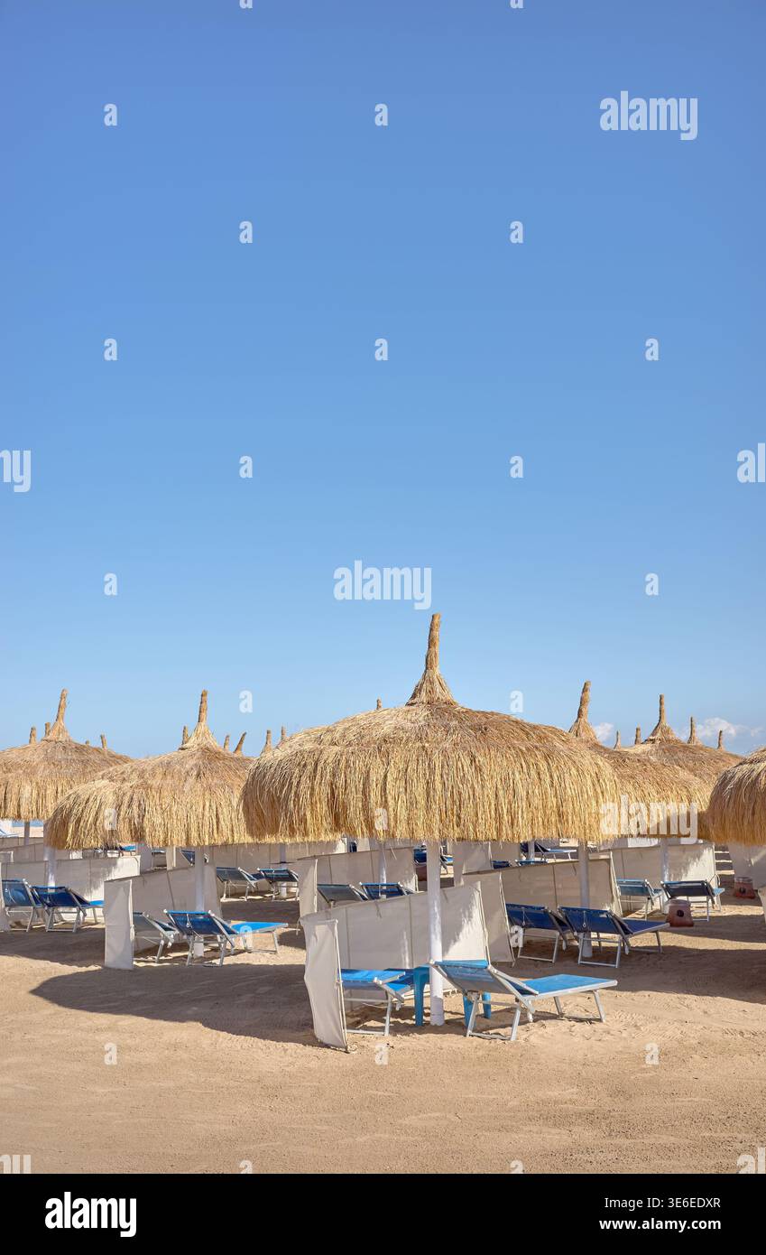 The beach at the resort in Hurghada, Egypt. Stock Photo