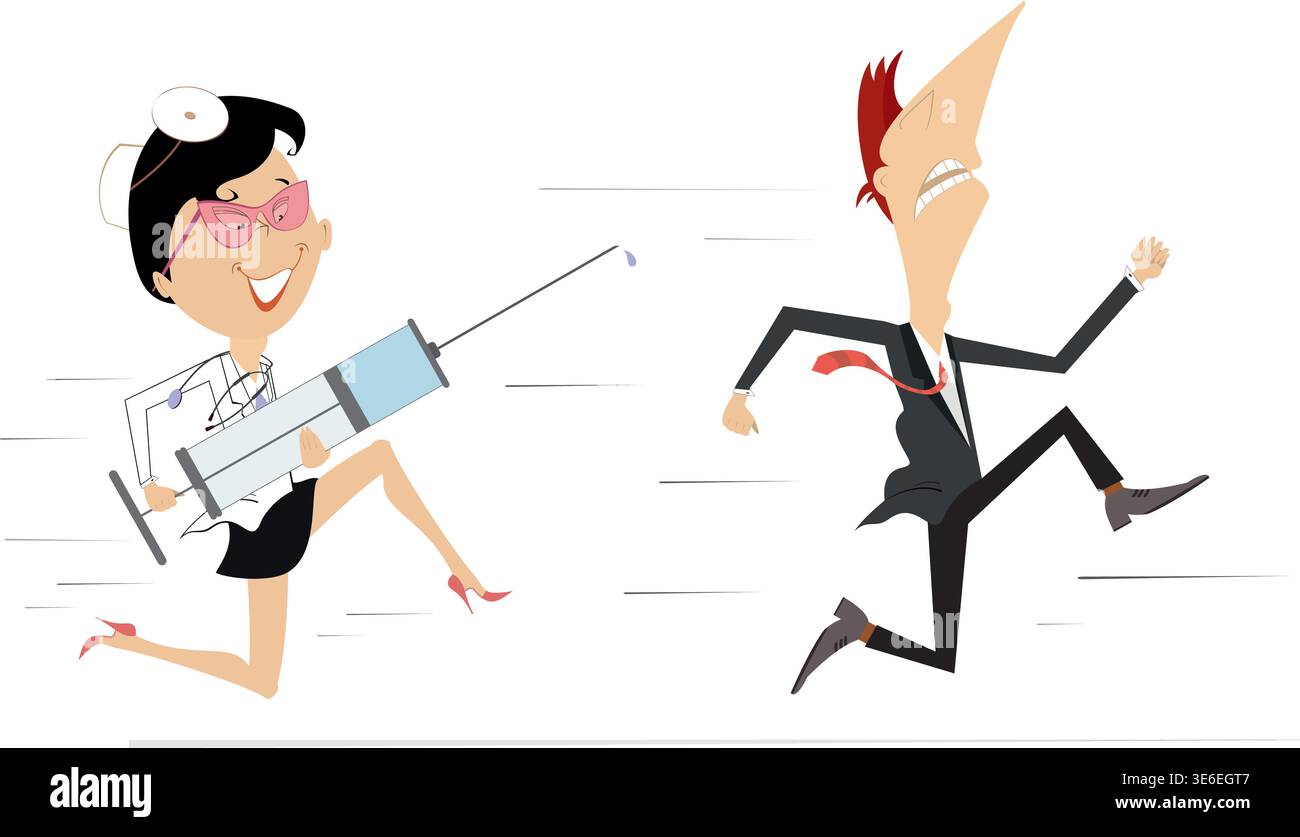 Man chasing woman cartoon hi-res stock photography and images - Alamy