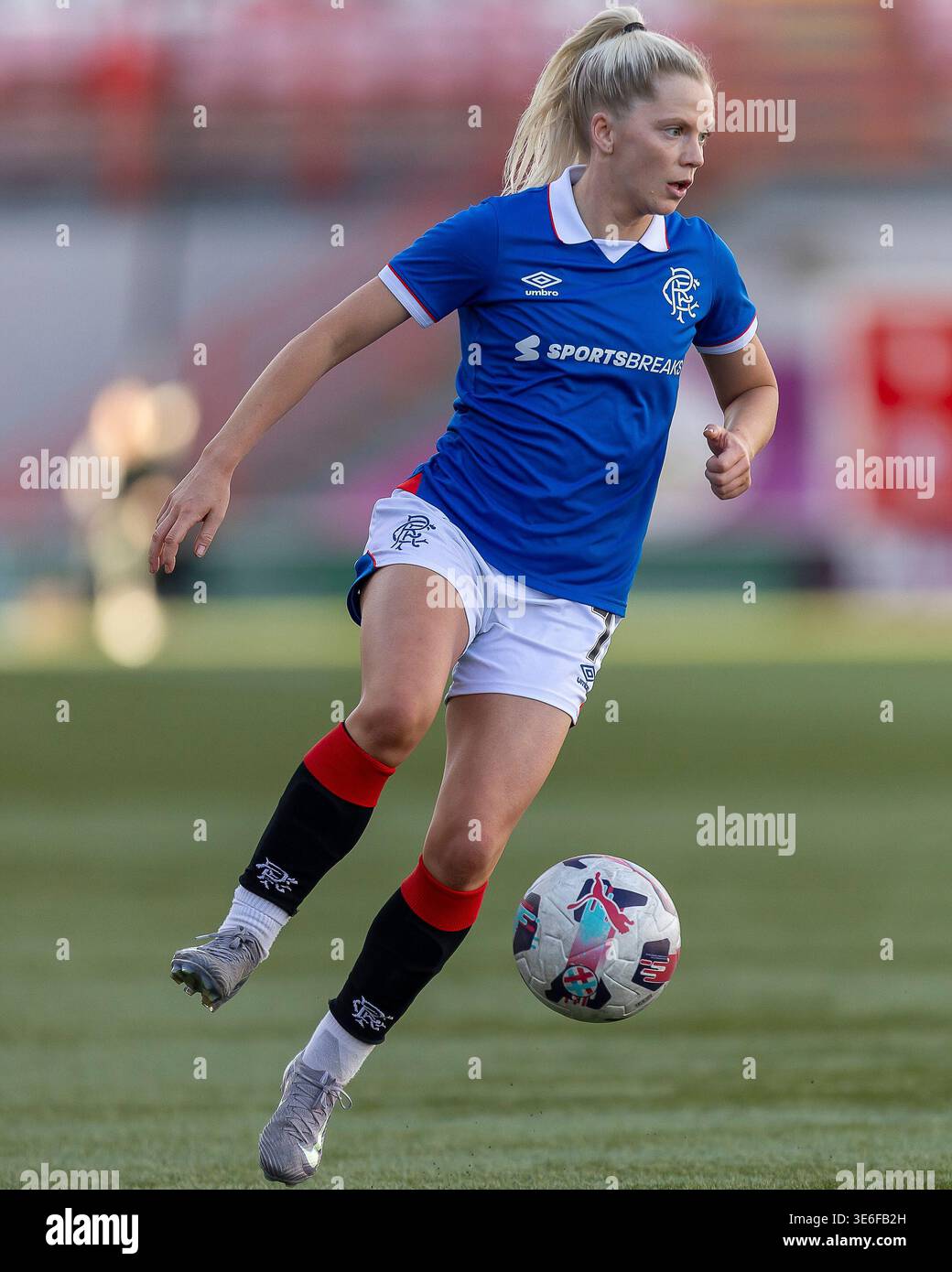 Hamilton, Scotland. 6 April 2026. Brogan Hay of Rangers FC during the ...