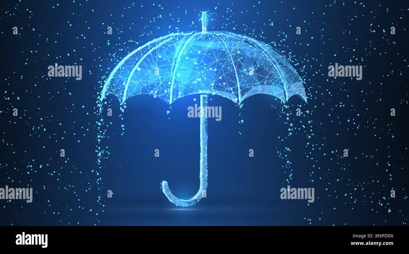 Vector umbrella rain drops protection. season concept Stock Vector