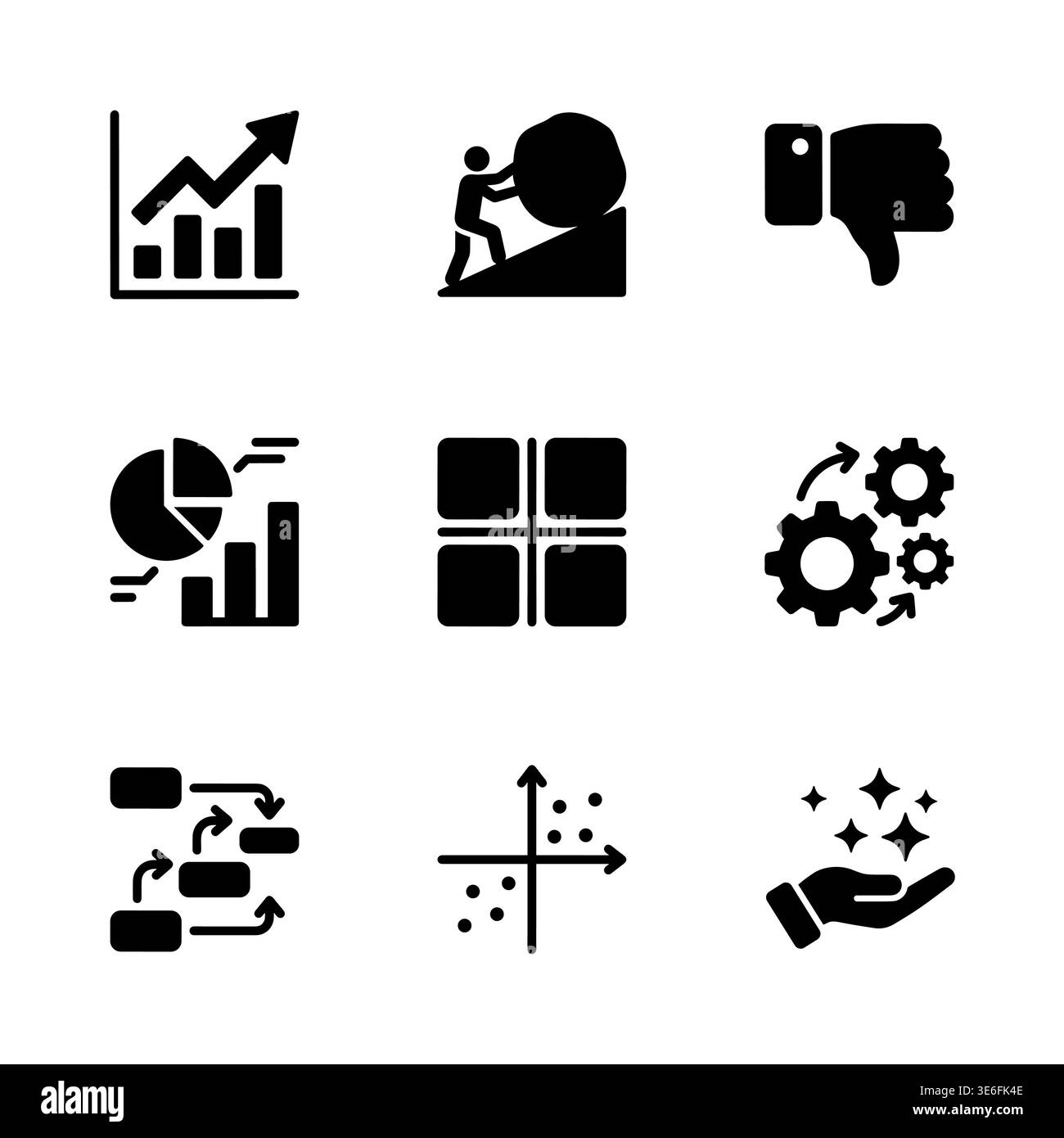 Set of business and finance glyph vector icons collection Stock Vector ...