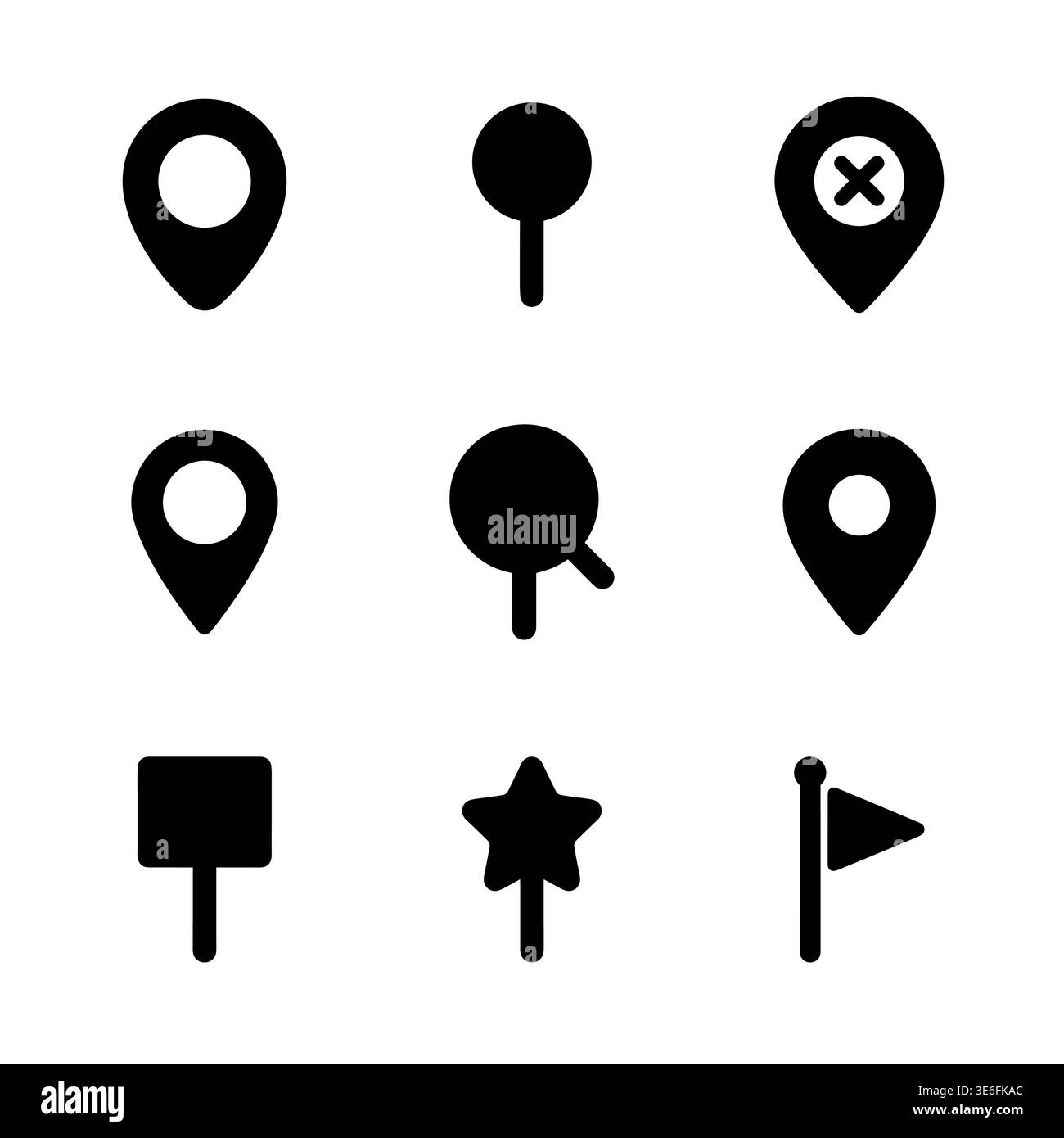 Set of black location pin vector icons, map pointers Stock Vector Image ...