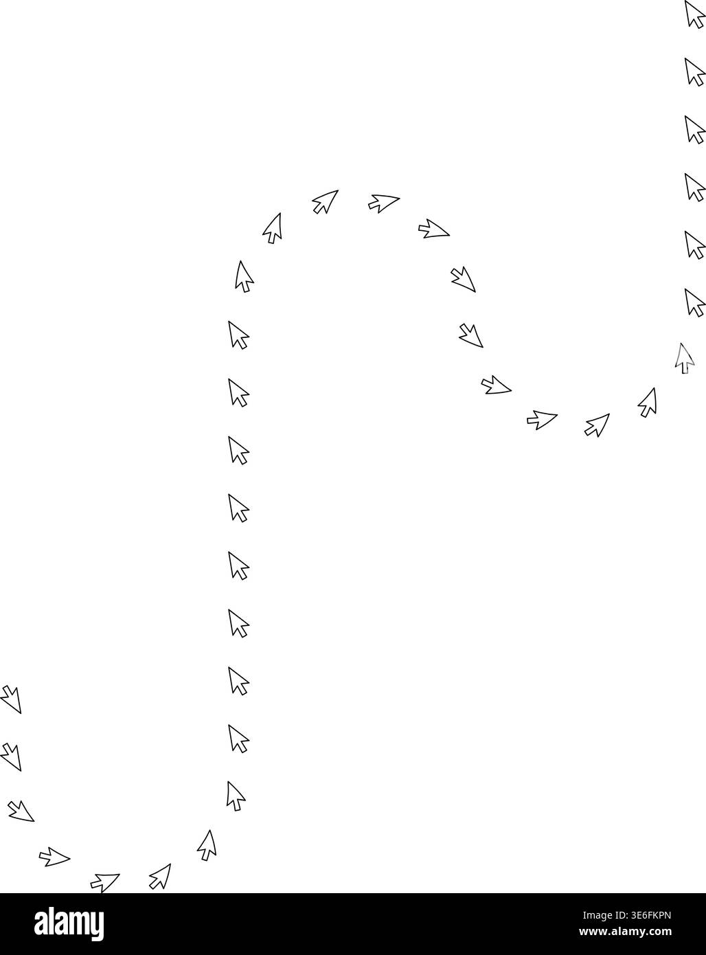Circular path with rounded wave pattern formed by repeating cursor ...