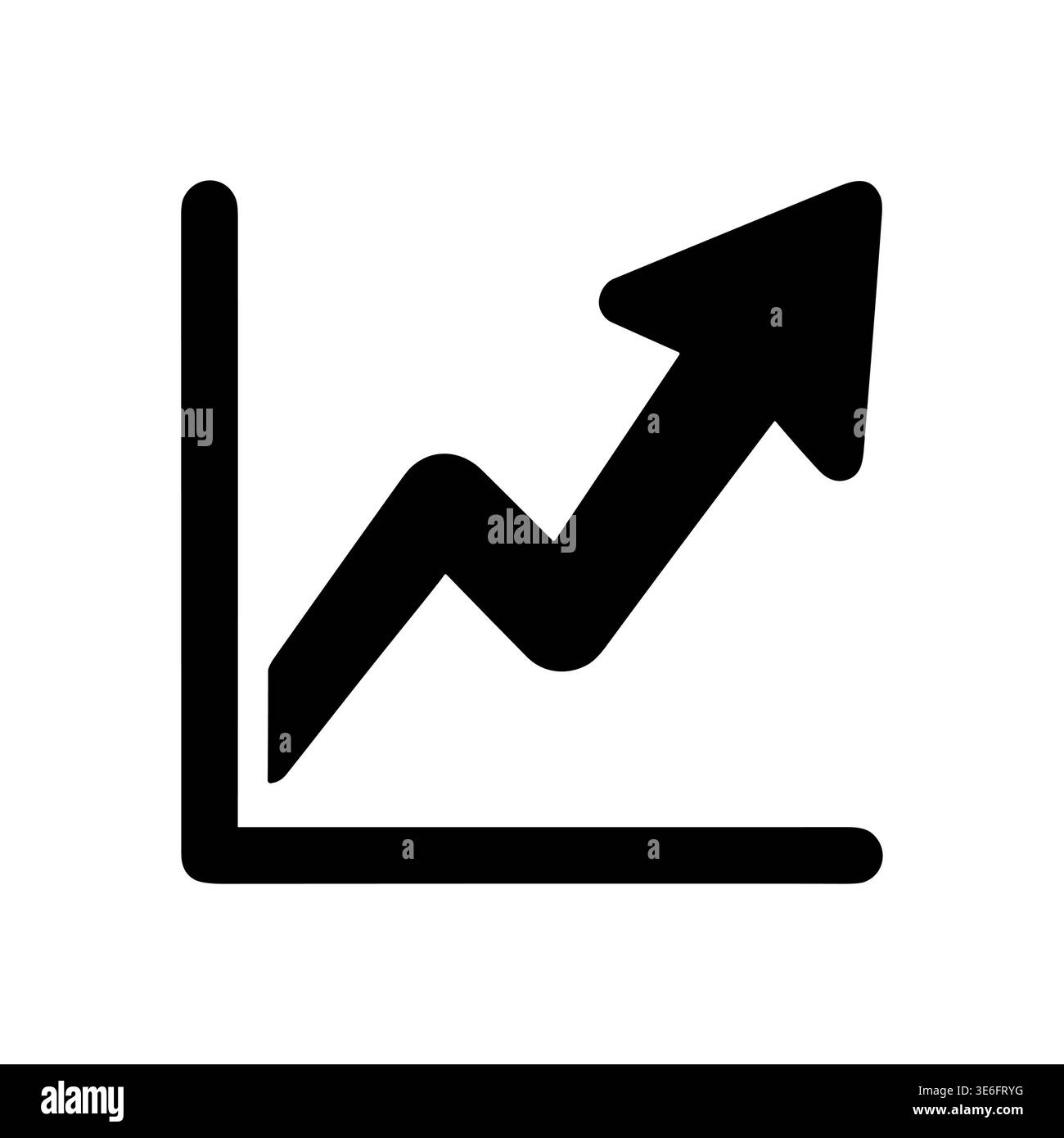Upward Simple Line Simple black line graph trending upward for business success Stock ...