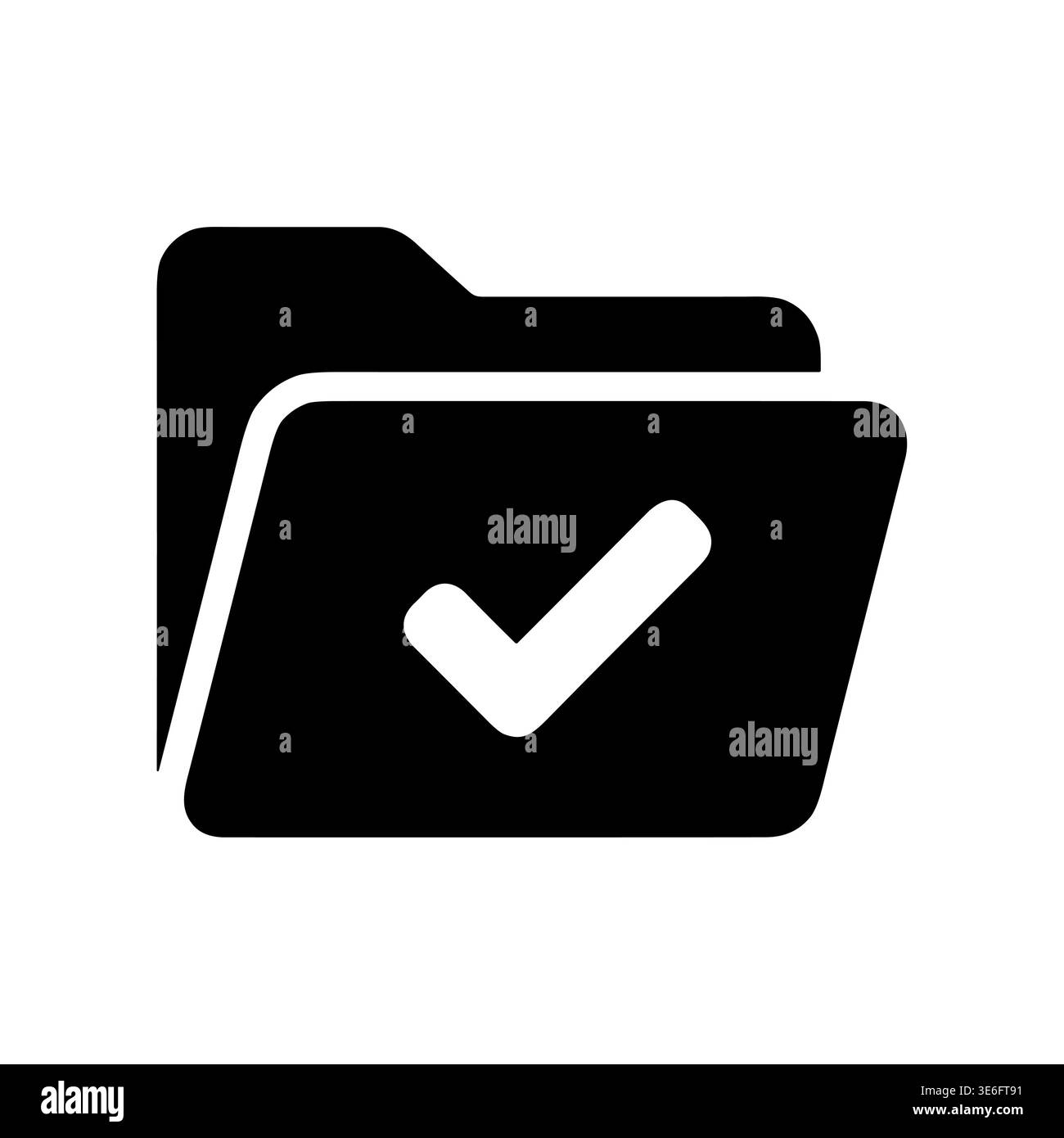 Folder icon with check mark, vector illustration, flat design Stock Vector