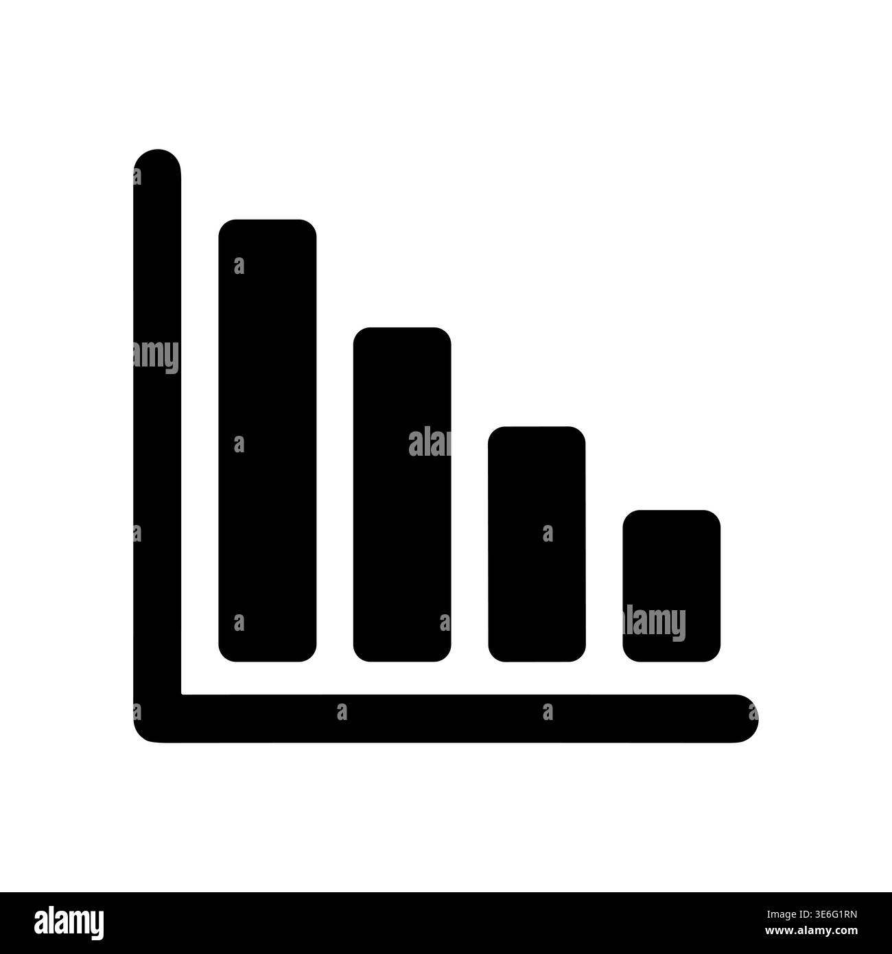 Simple line graph illustration showing declining data and analysis Stock Vector