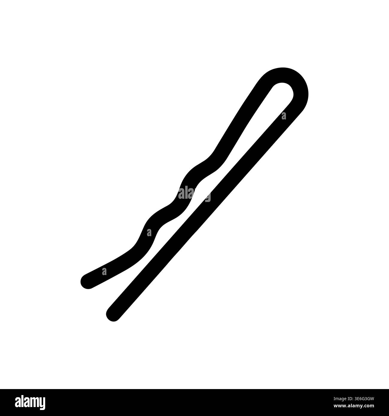 Minimalist line art of a simple black hair clip Stock Vector