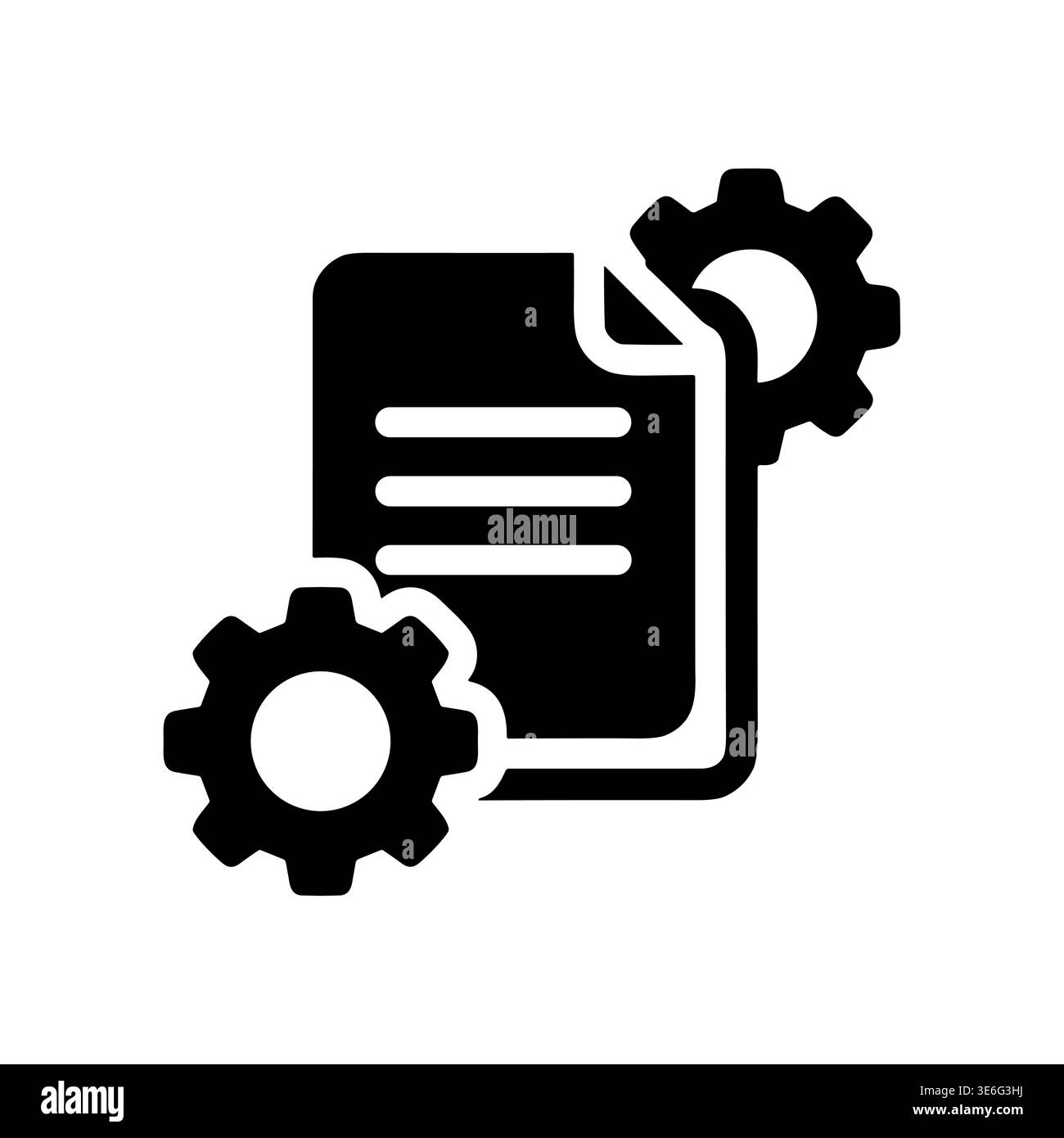 Document configuration settings icon with gears, isolated vector illustration Stock Vector