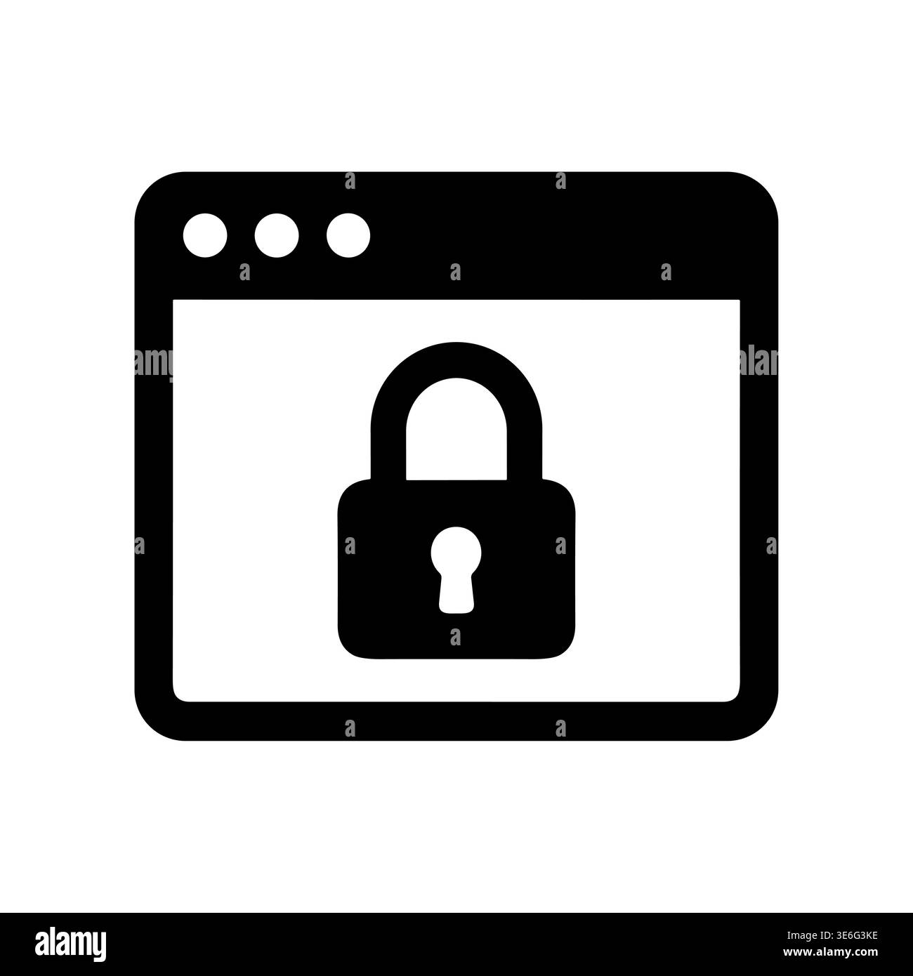 Secure webpage icon with padlock, website security concept symbol Stock Vector