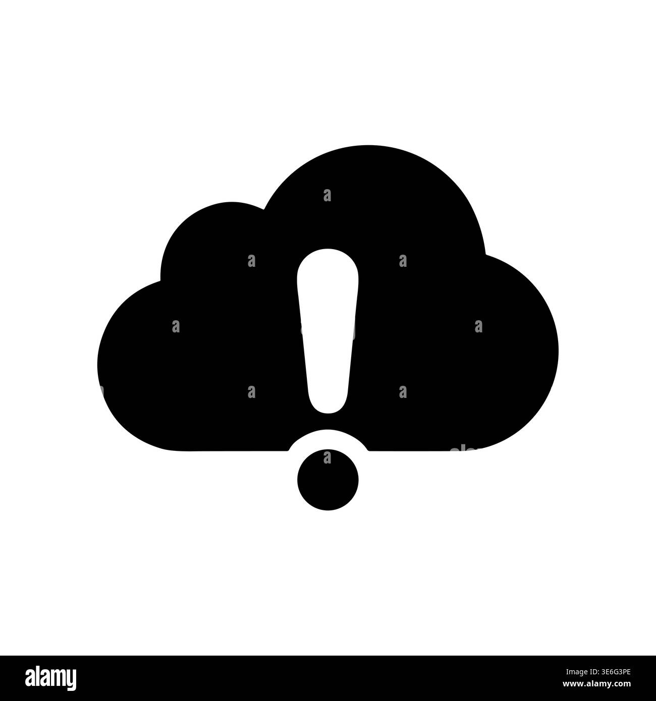 Cloud with Exclamation Point Icon, Cloud Warning Sign Symbol Stock Vector