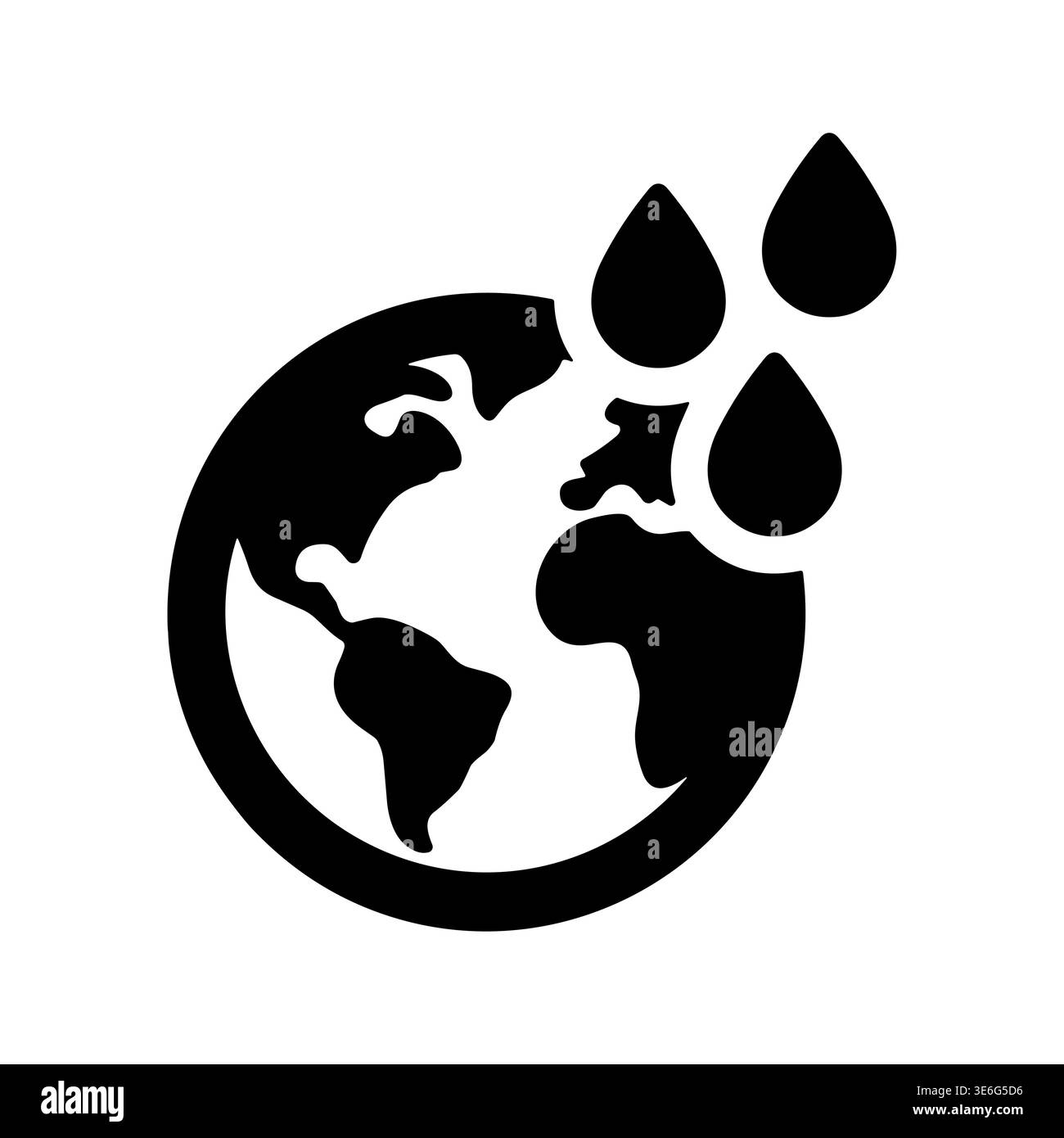 Water scarcity concept icon, global drought warning vector glyph Stock Vector