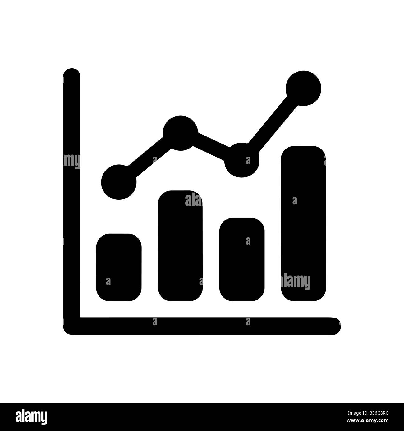 Simple Black Graph and Bar Chart Icon for Data Analysis Stock Vector ...
