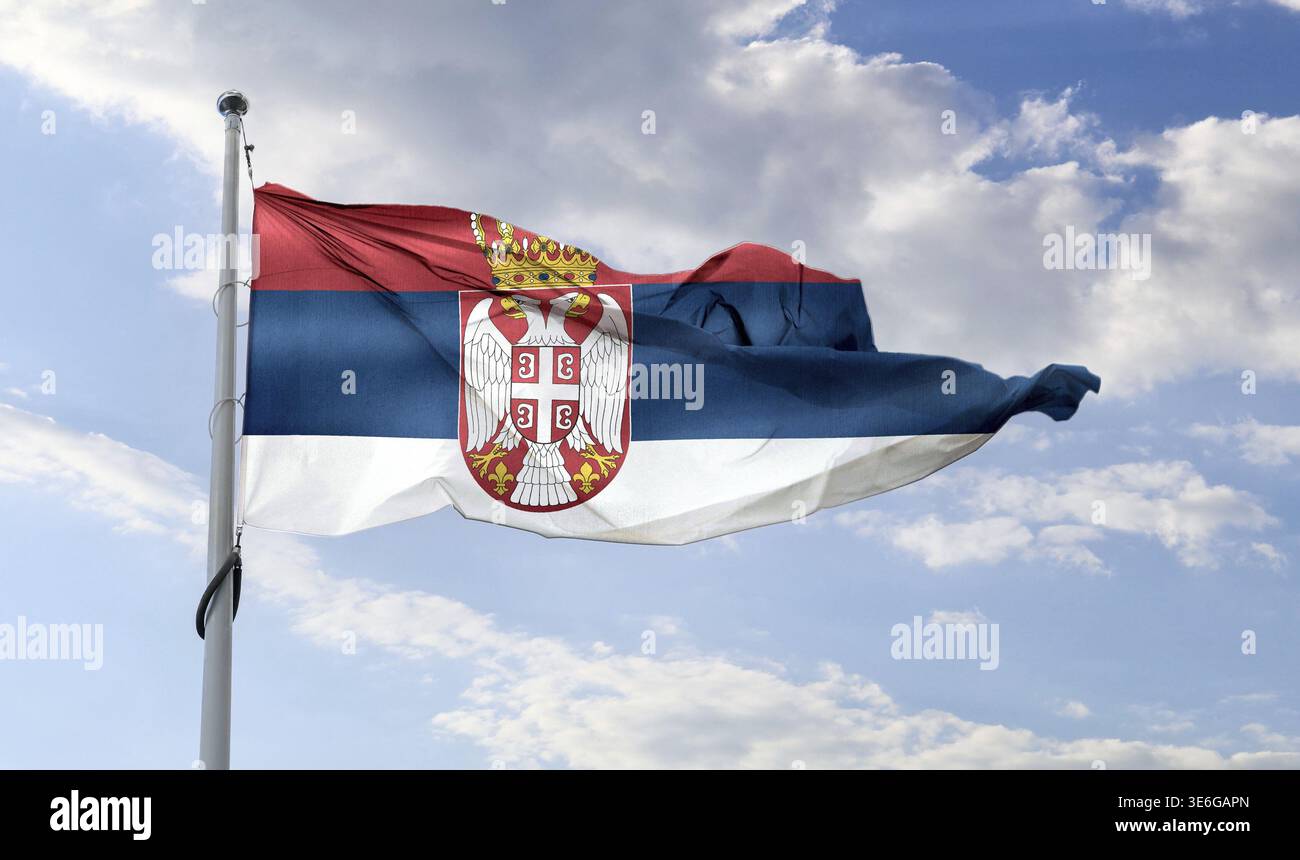 Serbian flag waving hi-res stock photography and images - Alamy