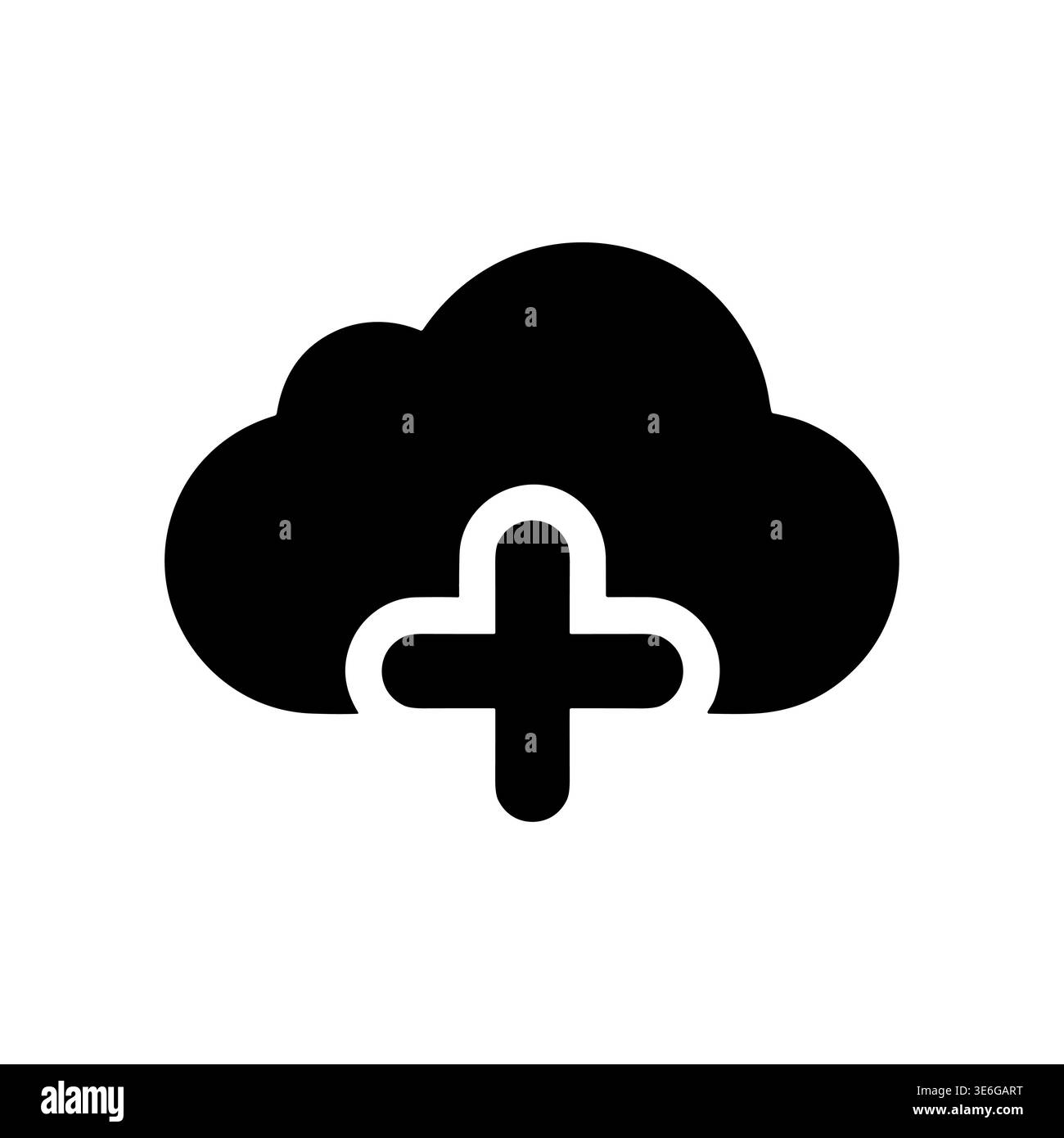 Cloud with plus symbol simple vector icon illustration Stock Vector