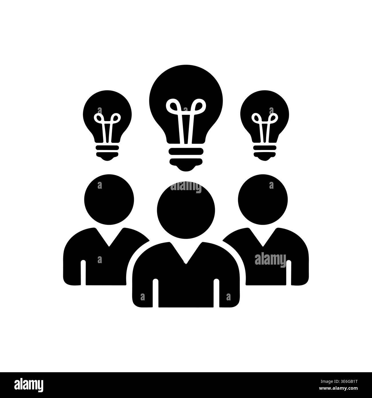 Teamwork brainstorming session with creative ideas represented by lightbulbs Stock Vector