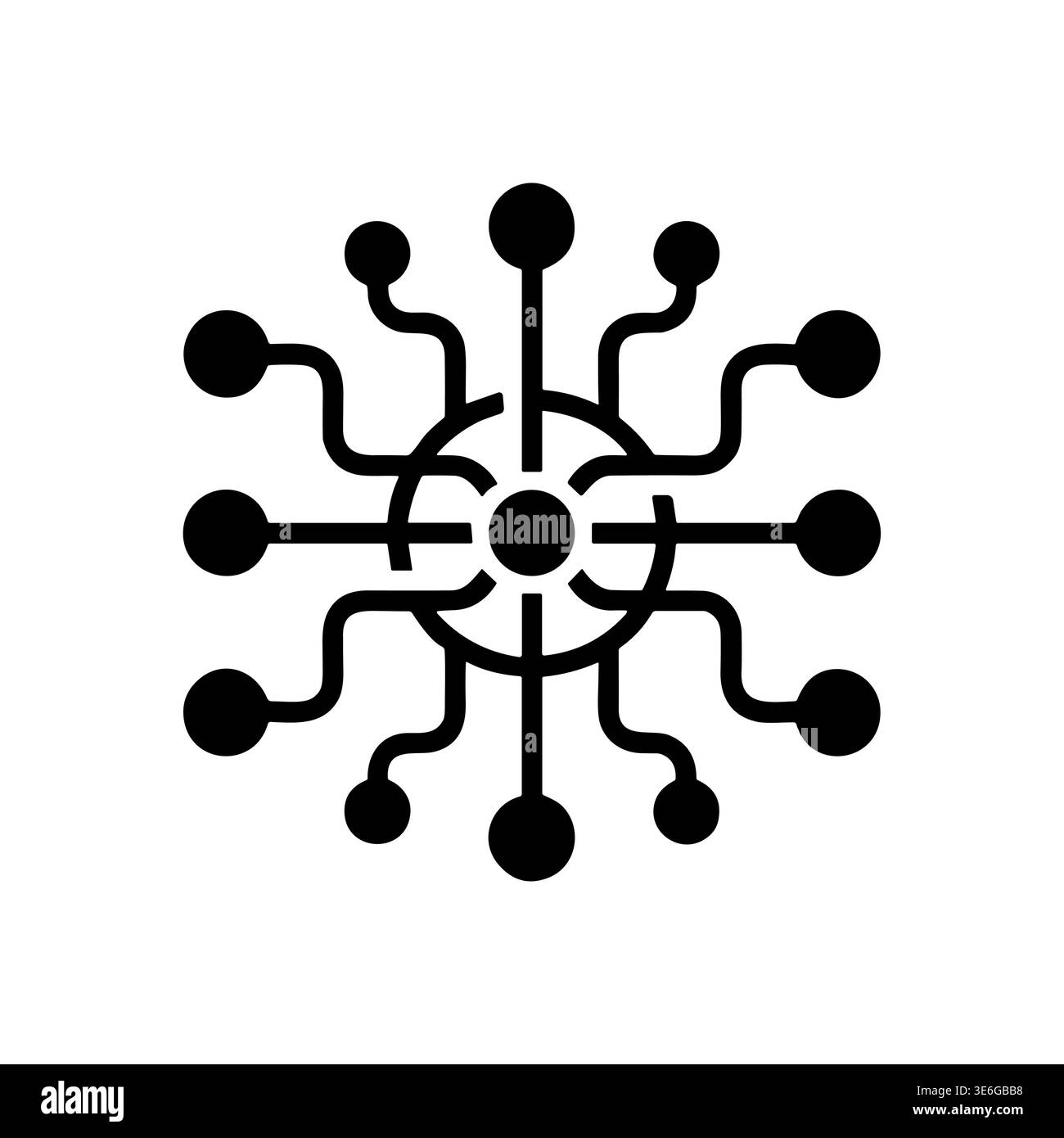 Black and white digital connection vector icon illustration design Stock Vector