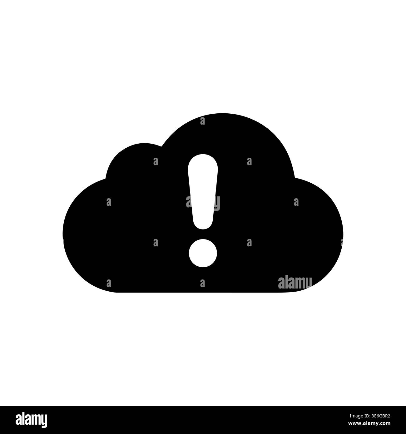 Black cloud with exclamation point warning icon vector illustration Stock Vector