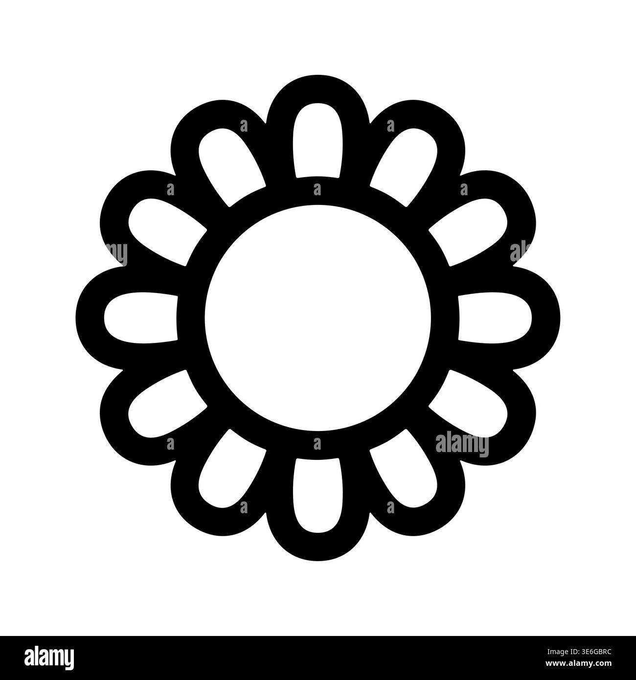 Simple Flower Icon Vector Illustration Black Outline Design Stock ...