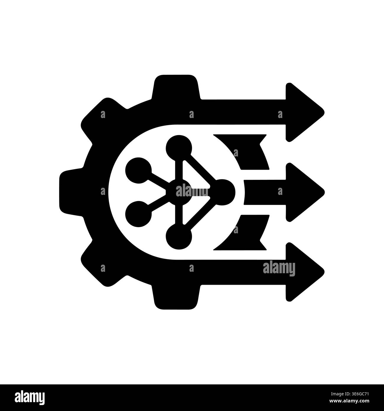 Data processing configuration icon, workflow optimization and automation concept Stock Vector
