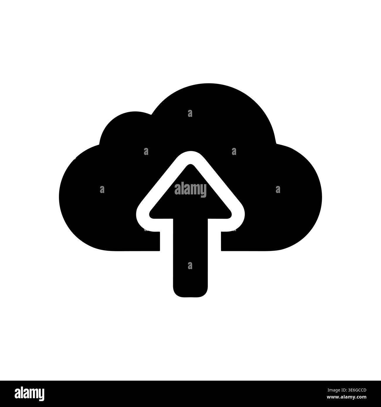 Cloud upload icon, data transfer, cloud computing concept, glyph style Stock Vector