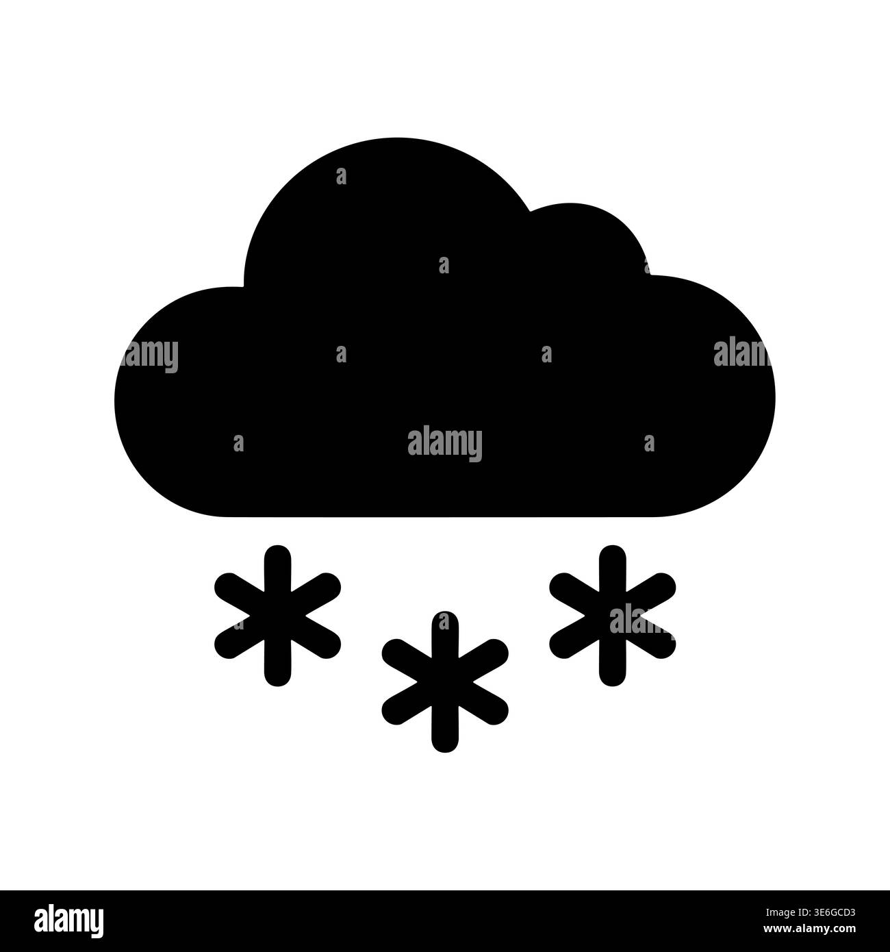 Cloud with snow icon, weather forecast, simple black glyph Stock Vector