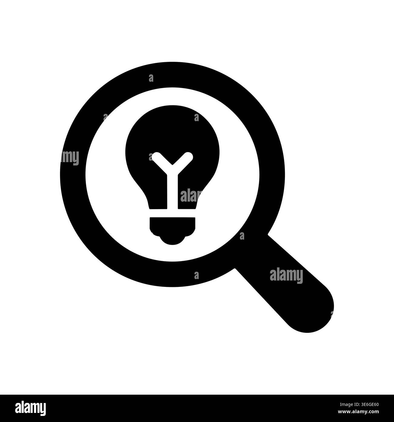 Search for Innovative Ideas Icon, Creative Solution, Glyph Style Stock Vector