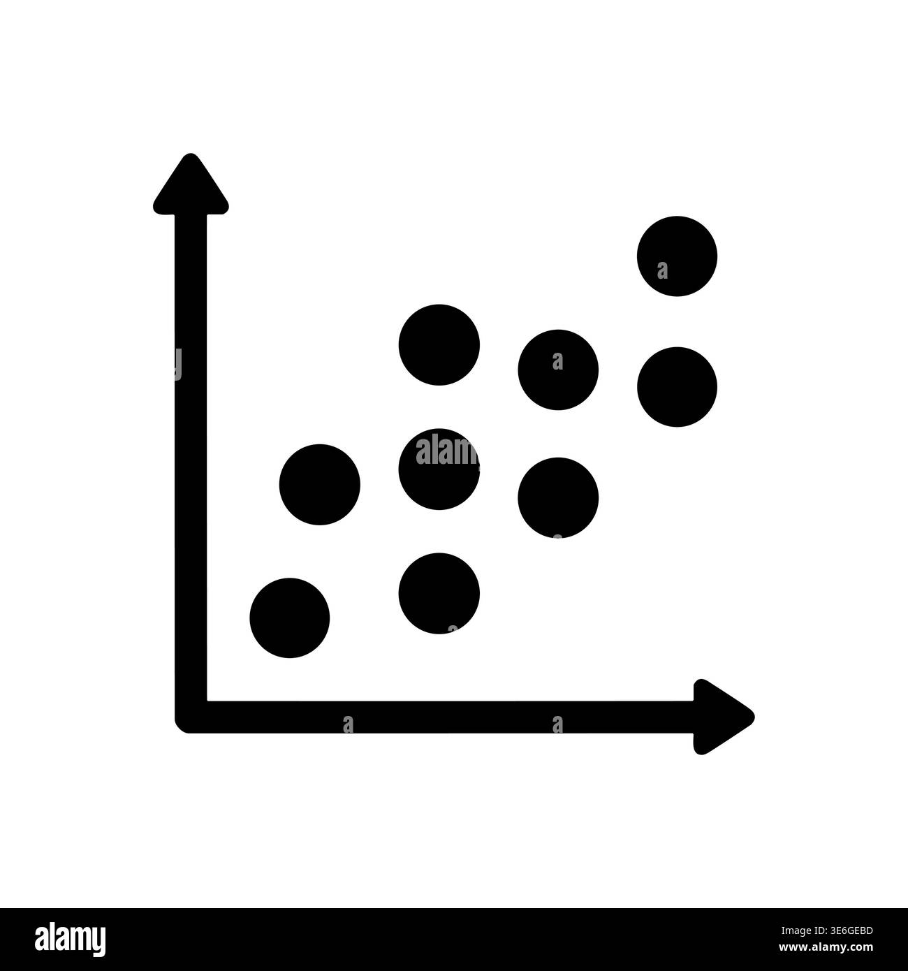 Scatter plot graph icon showing correlation of data points Stock Vector