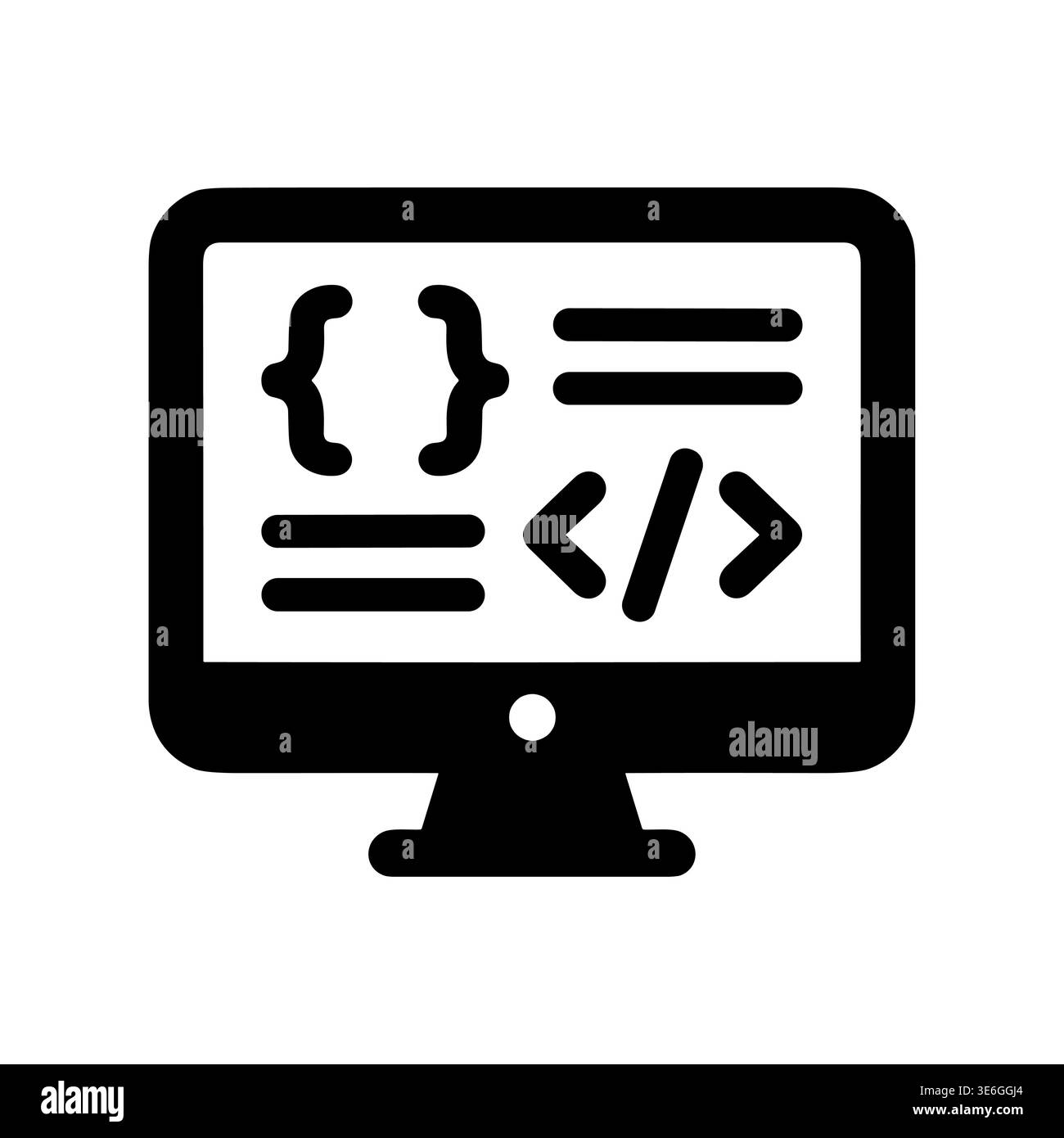 Computer screen showing code snippets vector illustration icon design Stock Vector