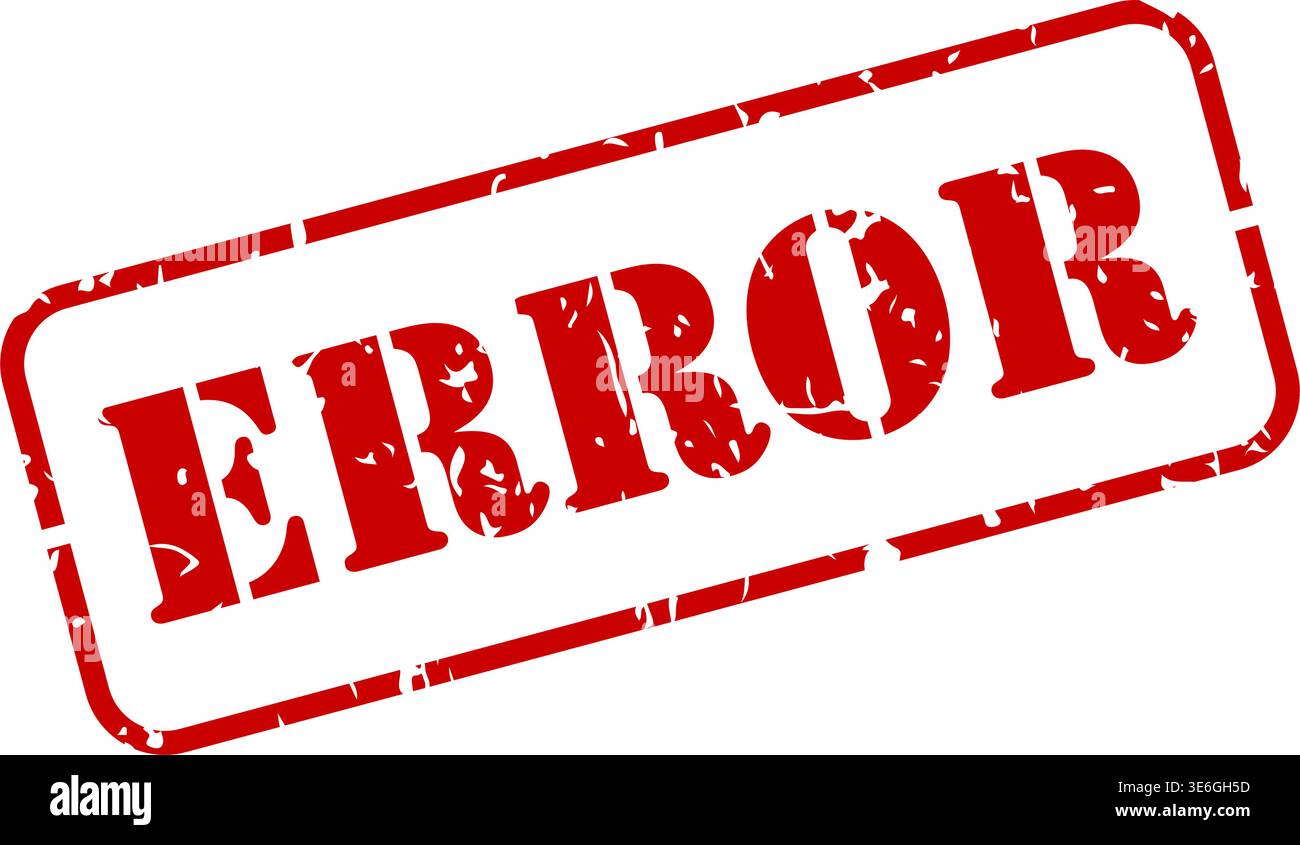 Error red rubber stamp with texture vector illustration Stock Vector