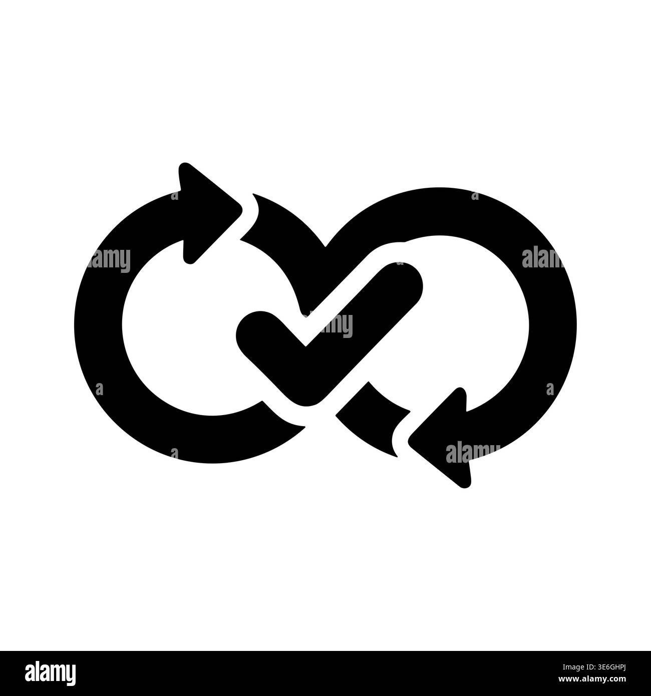 Infinity Loop Symbol with Check Mark - Vector Illustration Stock Vector