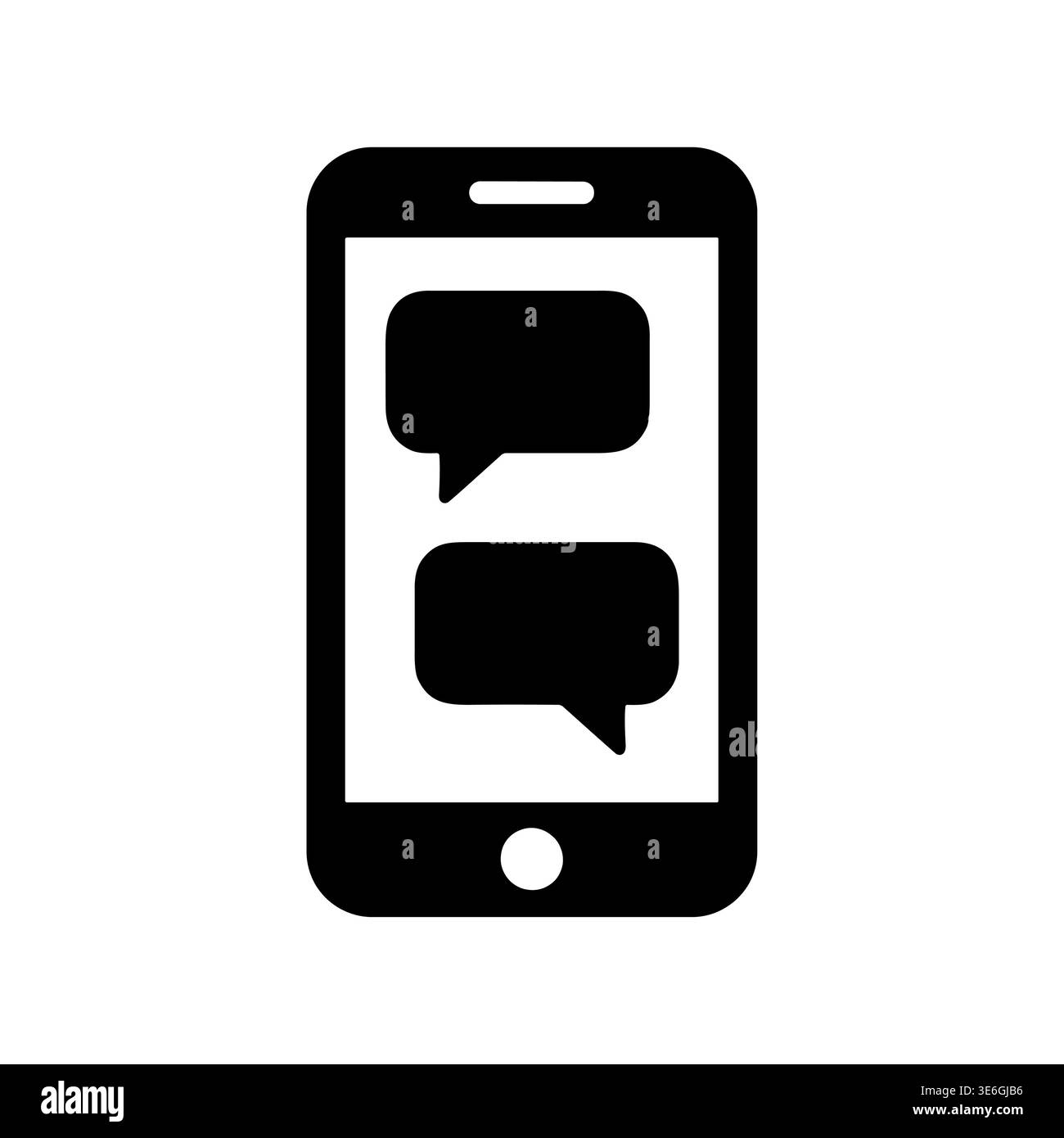 Smartphone with message bubbles vector icon, flat design style Stock Vector
