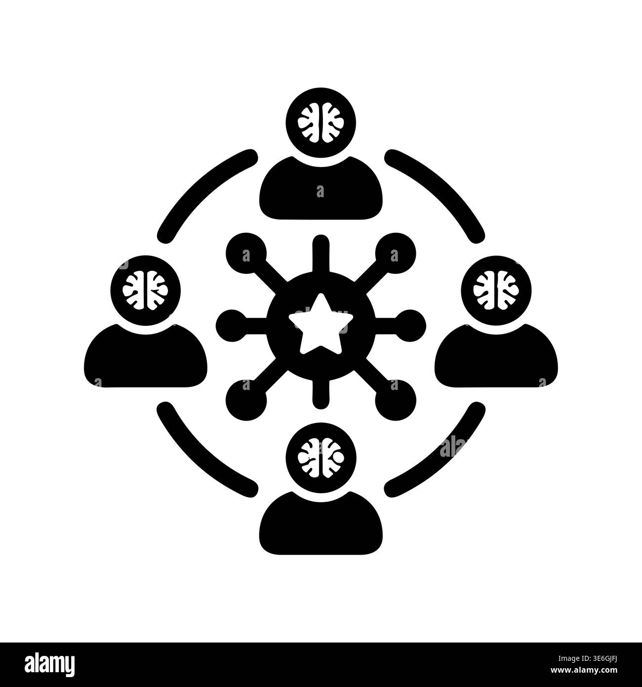 Brainstorming session icon, team collaboration with knowledge sharing vector Stock Vector