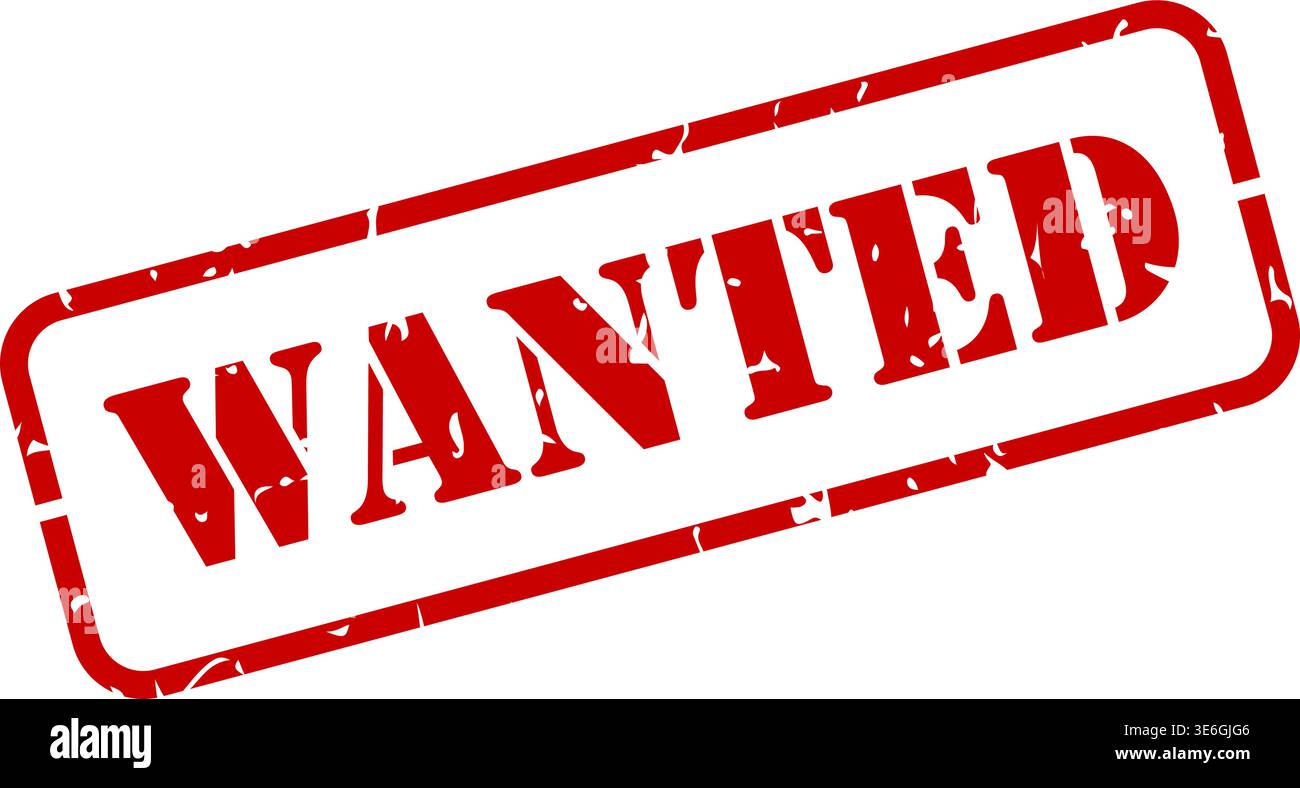 Wanted red rubber stamp with texture vector illustration Stock Vector