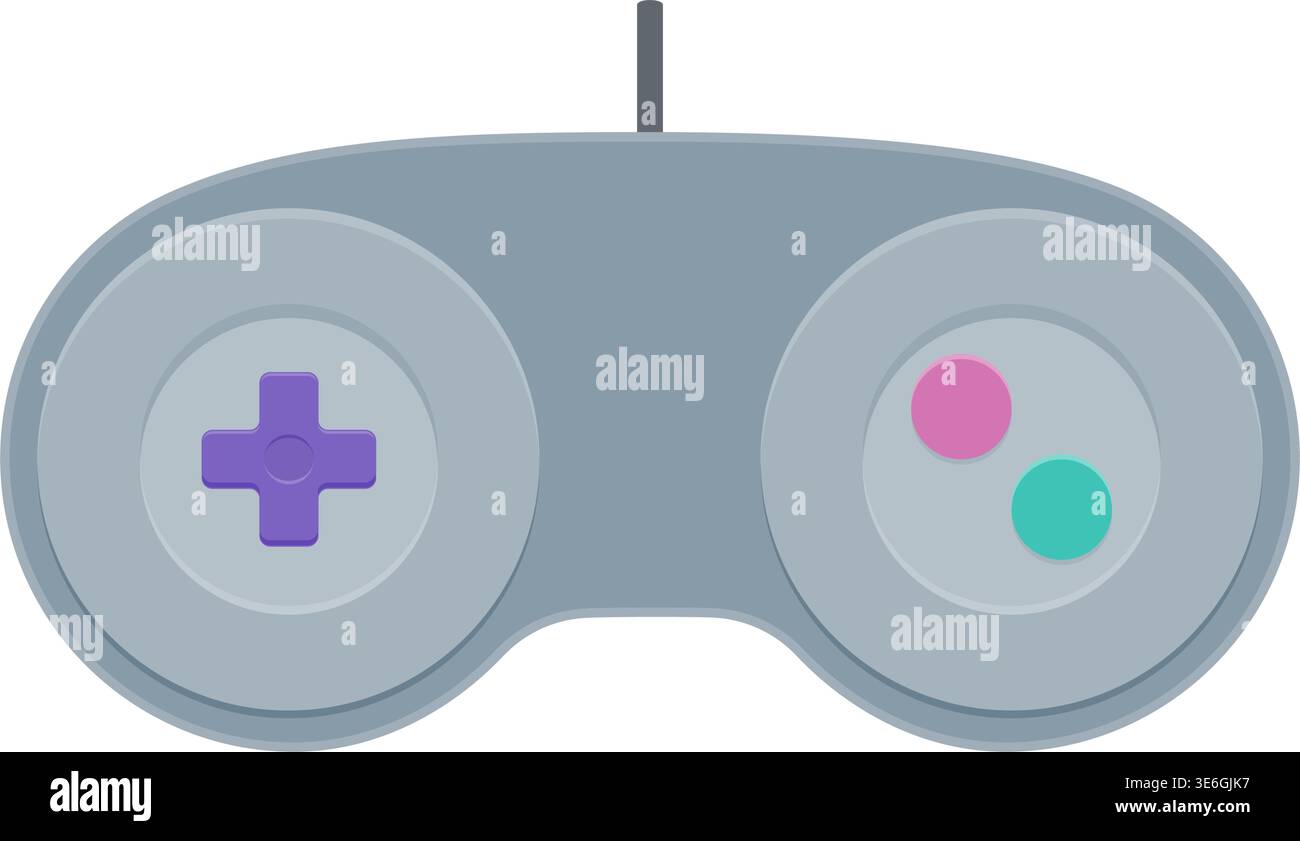 Retro style game controller with buttons and dpad vector icon Stock Vector