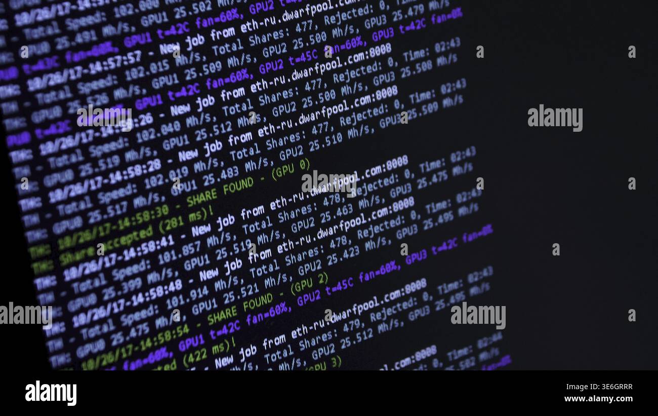 Mobile app developer. Abstract source code background. Computer program preview. PHP syntax highlighted. Programming code on computer screen. Source c Stock Photo