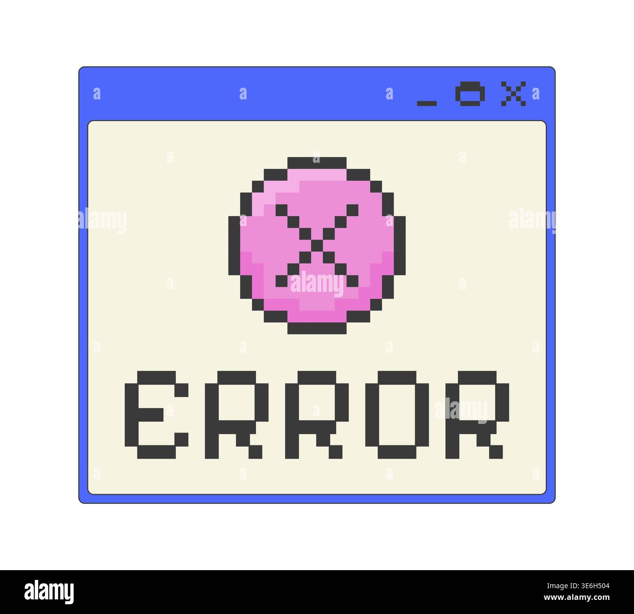 Error notification pixel art popup window UI overlay Stock Vector