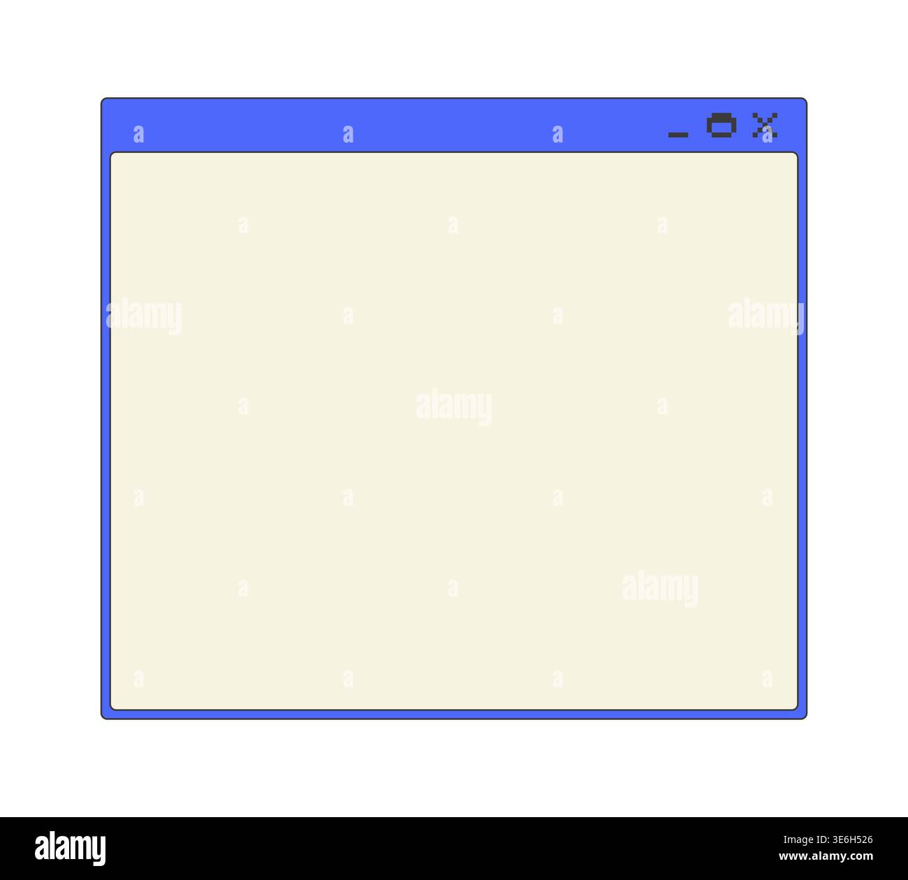 Empty application pixel art popup window UI overlay Stock Vector