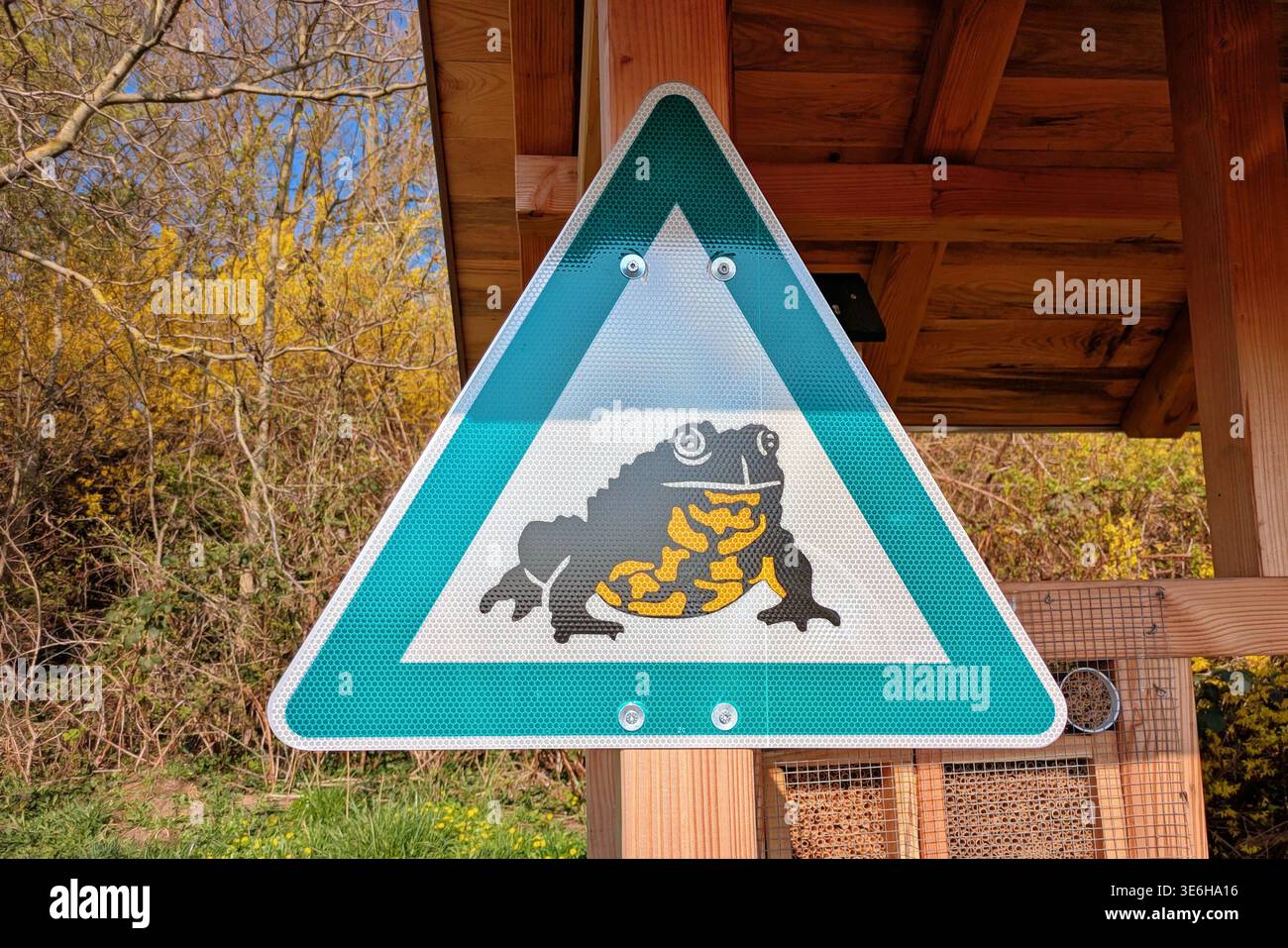 Toadwarning Sign Triangular warning sign hi-res stock photography and images - Alamy