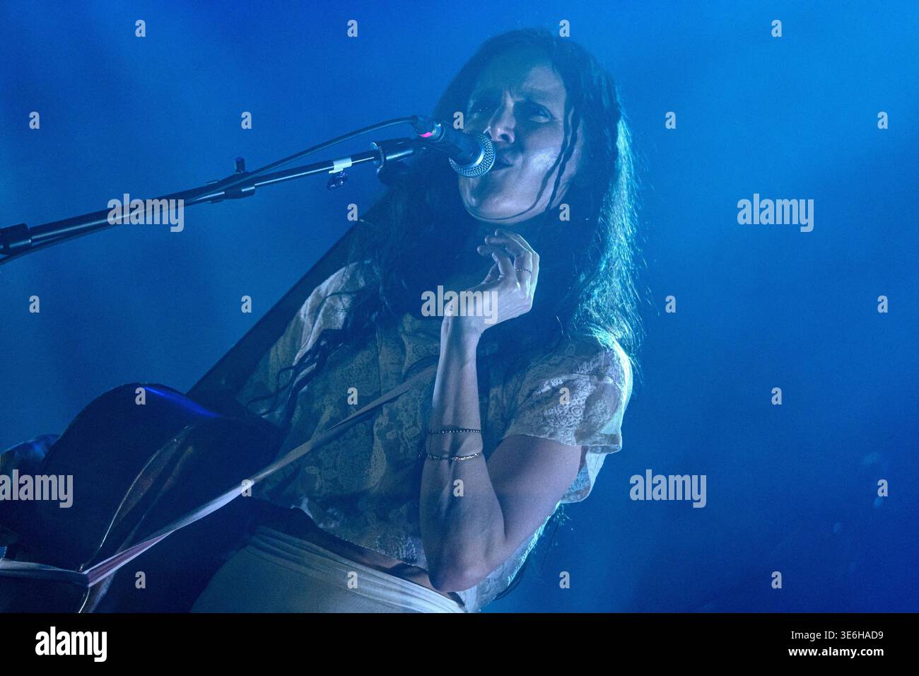 Gyoa Valtysdottir singing on stage during the Mum Live at VAS ear in ...