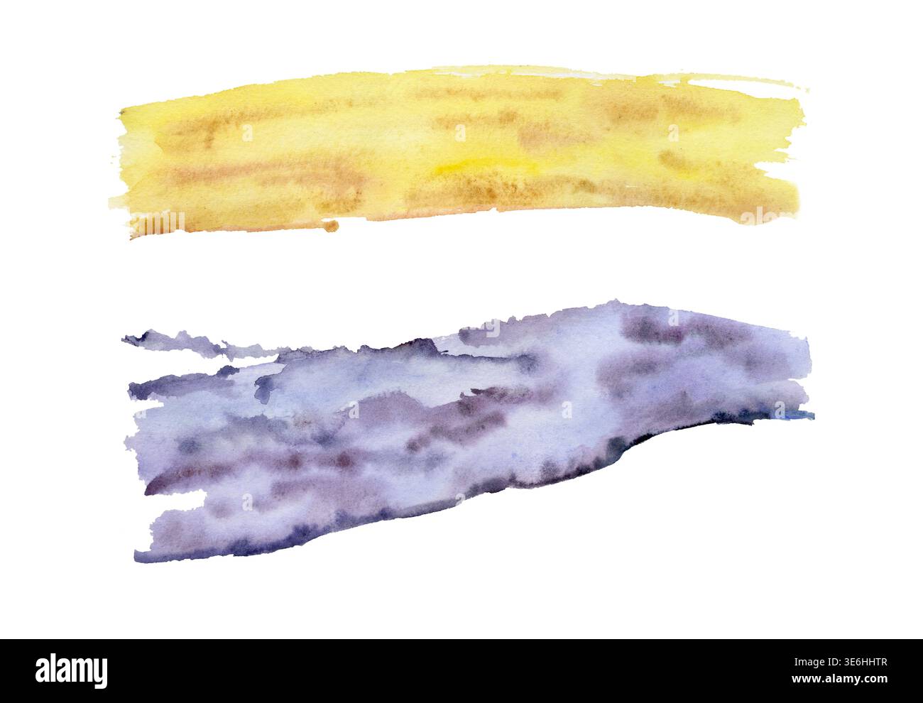 Landscape texture set with golden meadow strip, purple lavender field ...