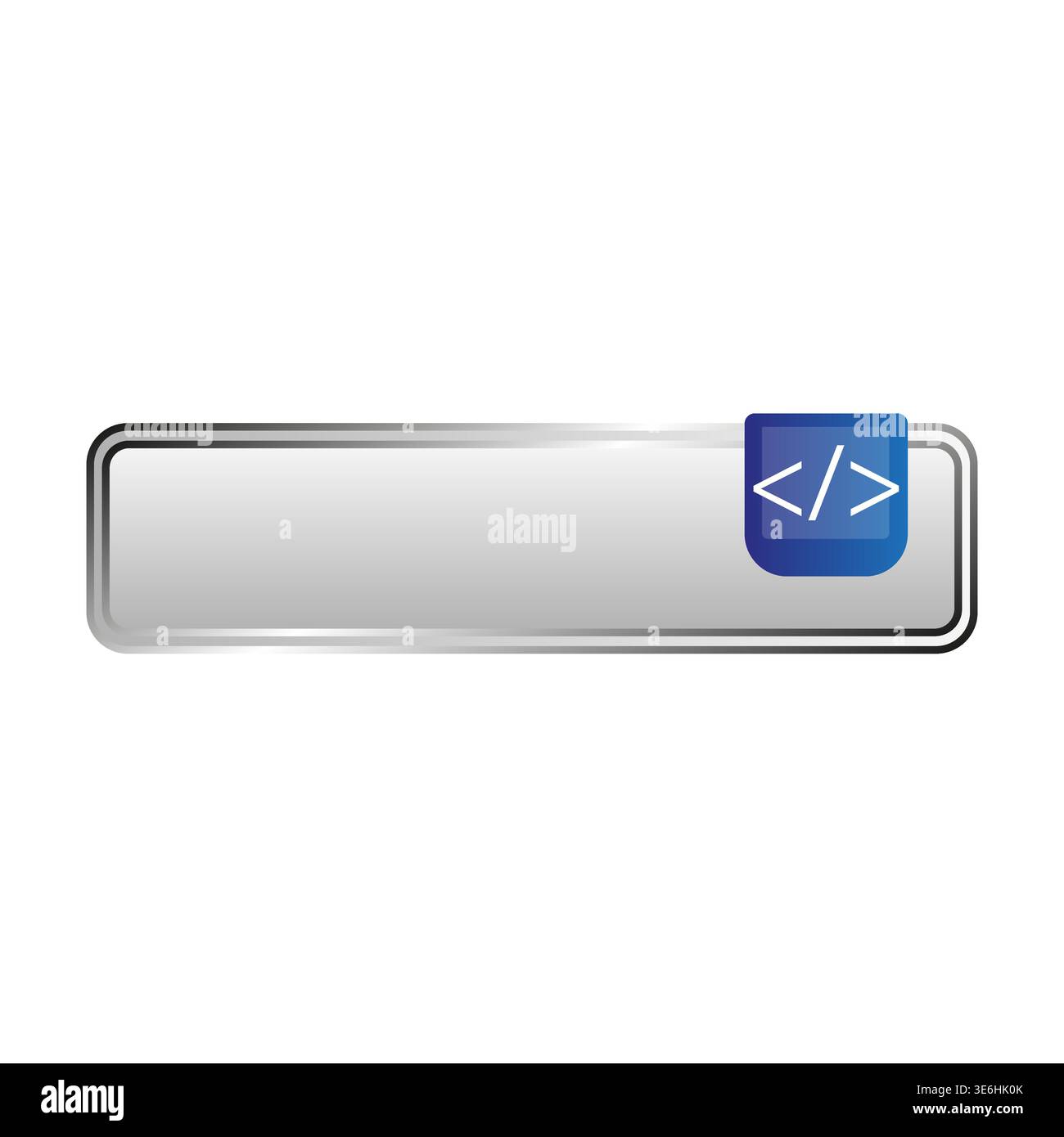 code tag icon. silver bar vector. developer button label. programming script tag symbol. manual vector only. no autotrace used. eps 10. Stock Vector