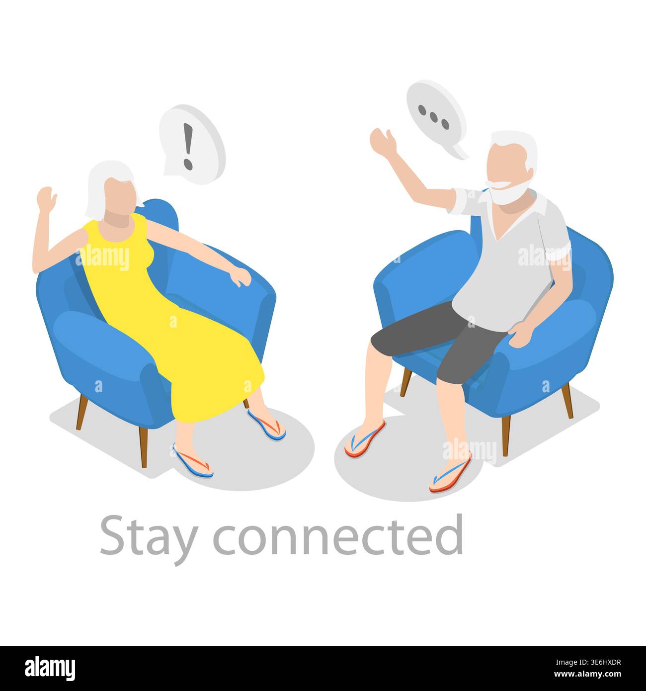 3D Isometric Flat Illustration of Healthy Aging, Physical Activity and Health Care for Elderly Senior People. Item 10 Stock Photo