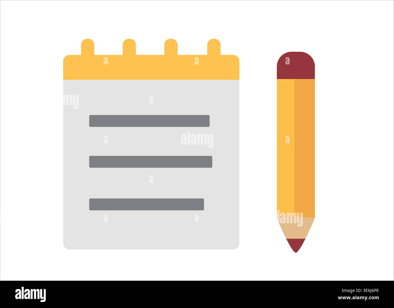 Digital Notepad and Pencil Icon for Remote Work Stock Vector