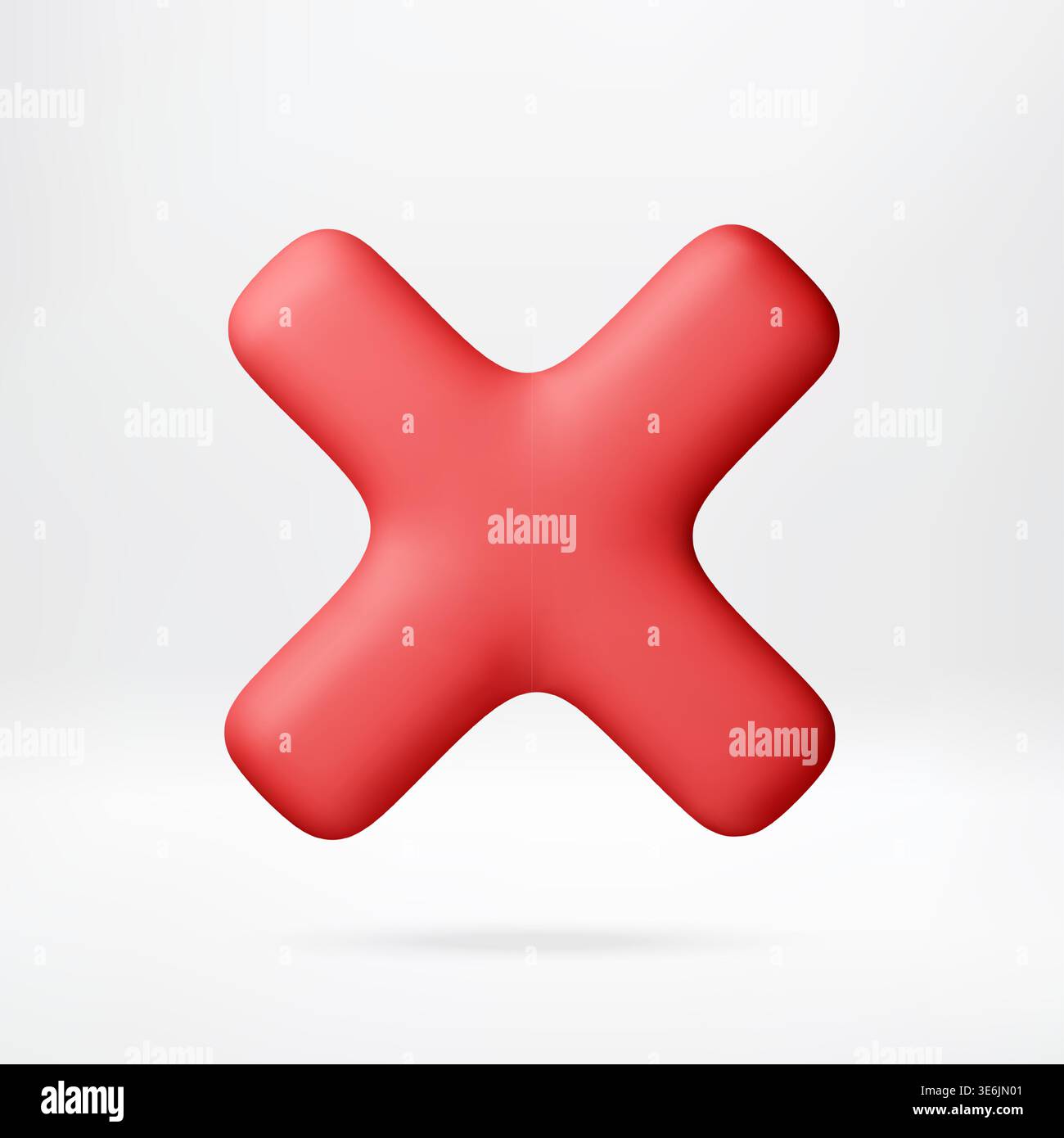 Red cross mark as a 3d icon Stock Vector