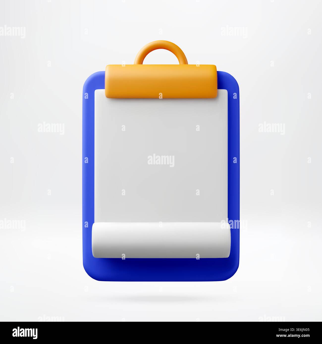 3D clipboard with blank paper for notes Stock Vector
