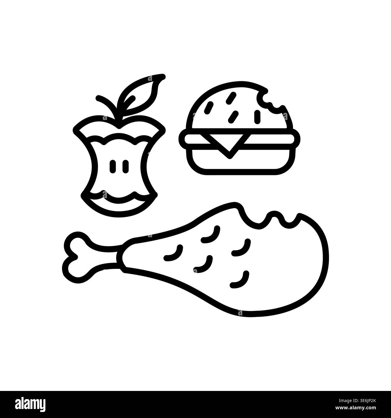 Biodegradable waste, food waste icon Stock Vector