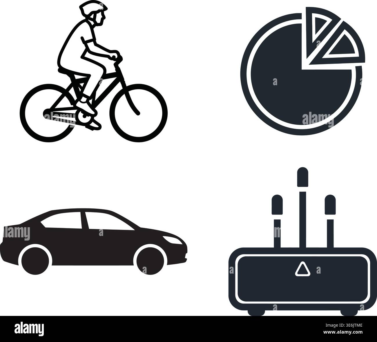 Modern Transport Logistics and Wireless Connectivity Icon Set Stock Vector
