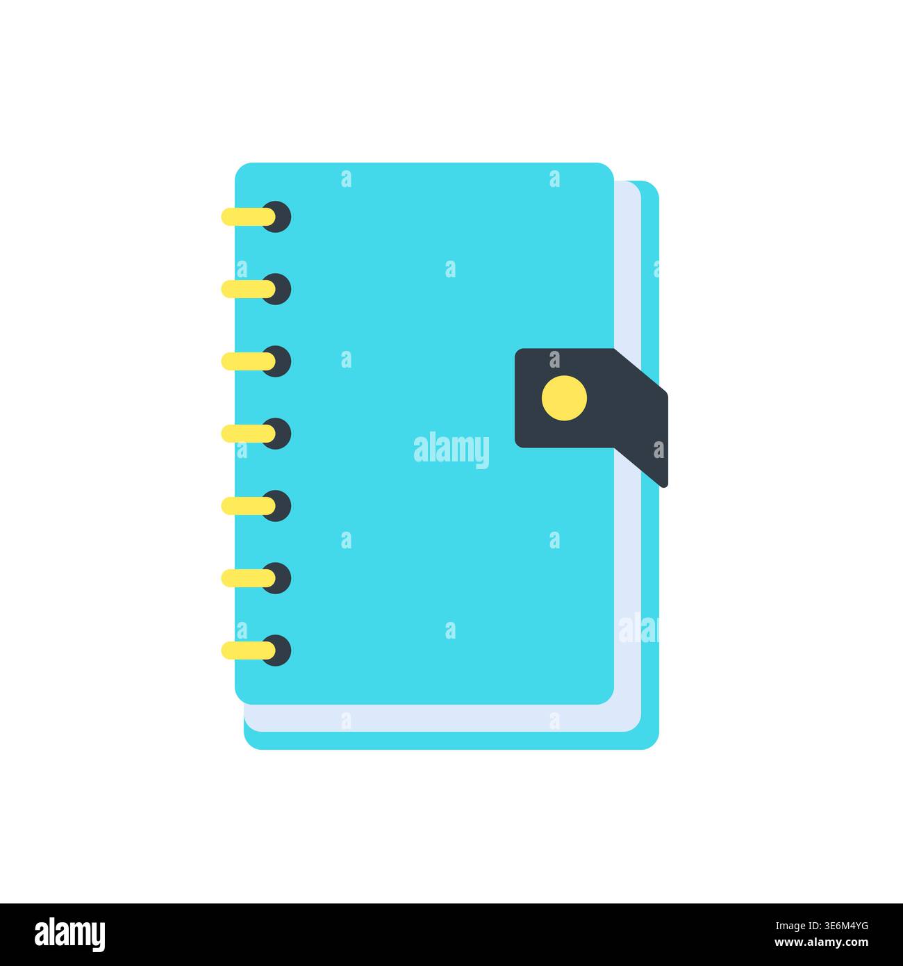 Ring Bound Planner Notebook Flat Icon Vector Illustration Stock Vector