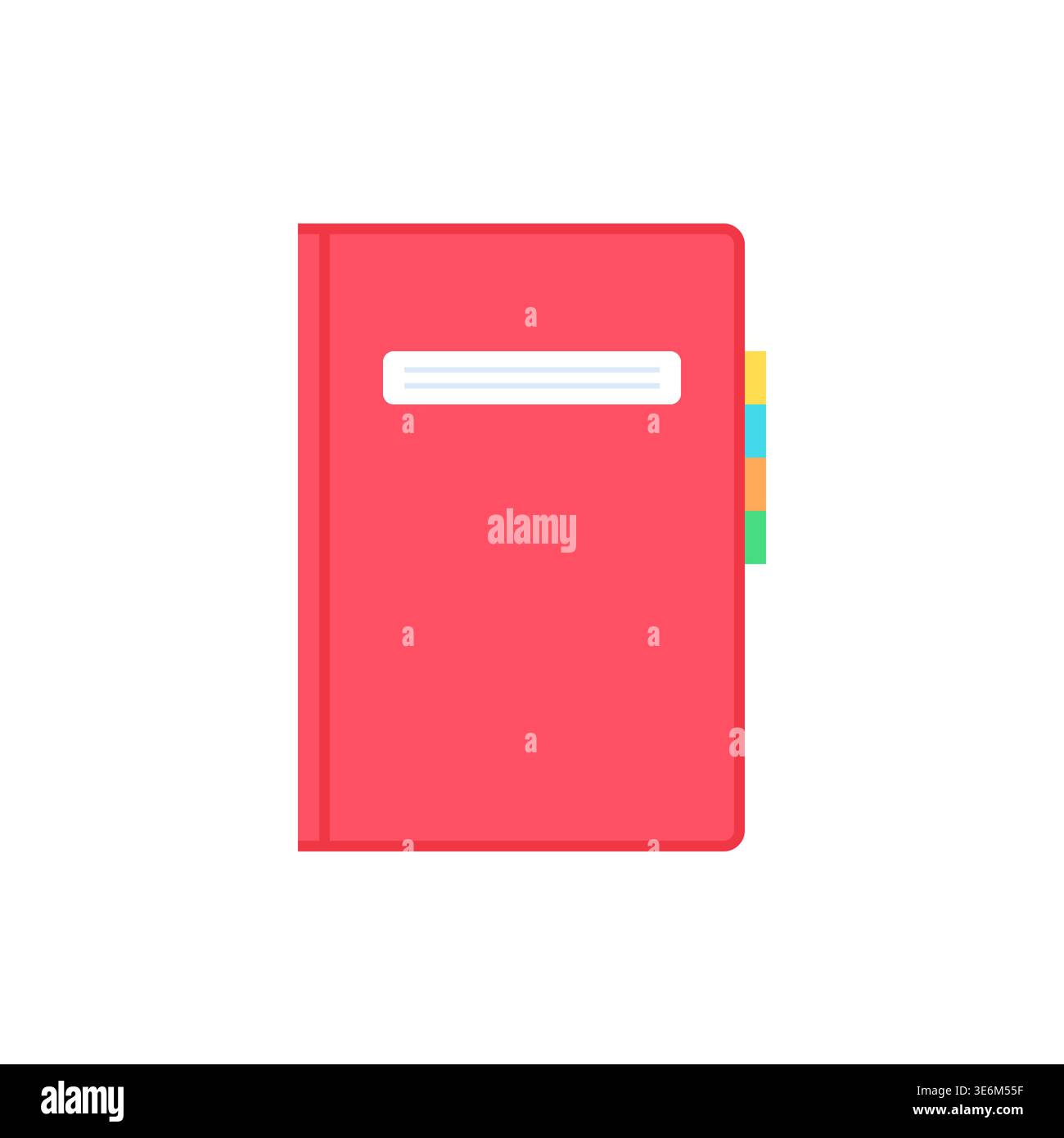 Closed Diary Notebook with Tabs Flat Icon Vector Illustration Stock Vector